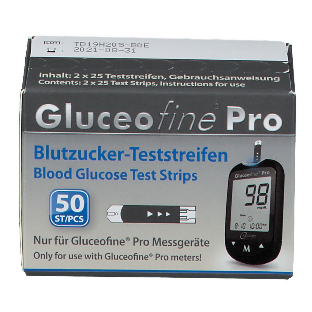 Gluceofine® Pro Blutzucker-Teststreifen