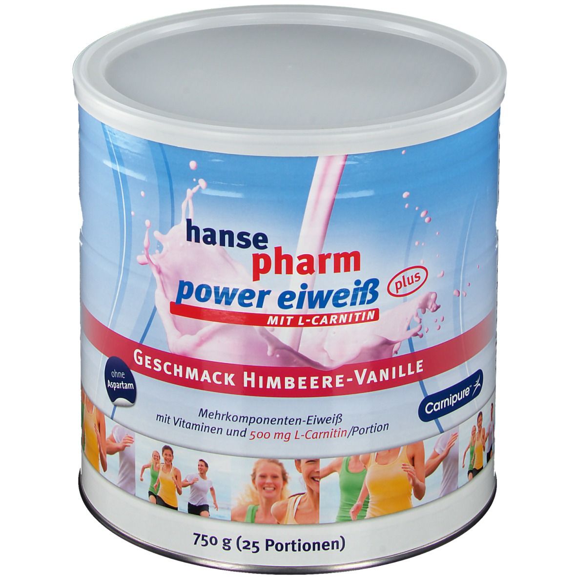 Hansepharm Power Eiweiß plus Himbeere-Vanille Plv. 750 g Pulver