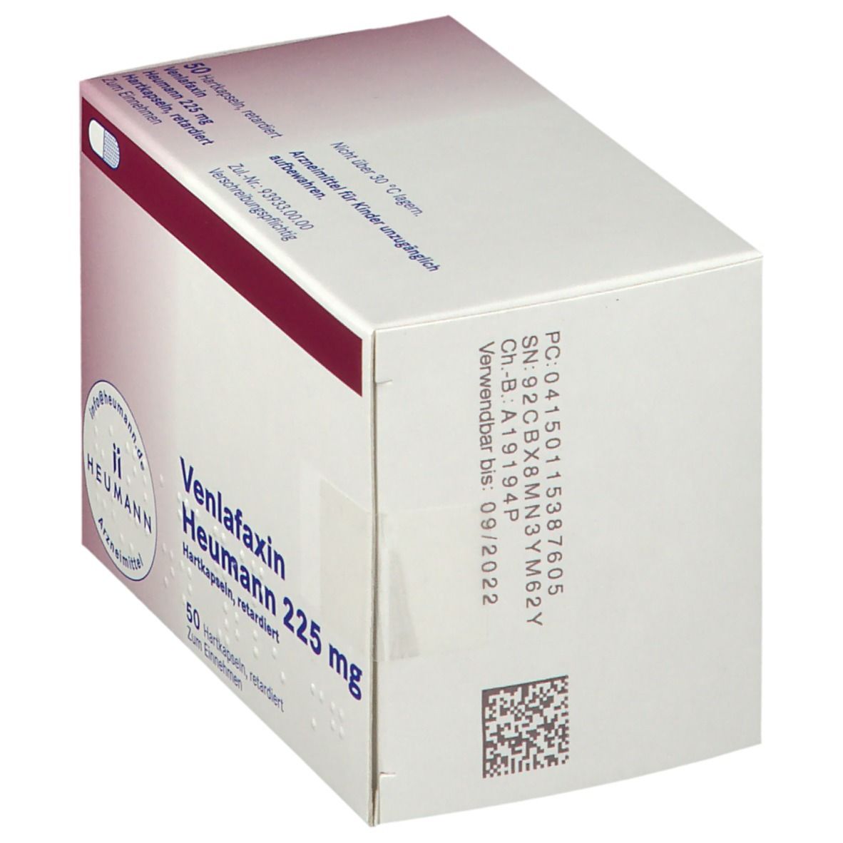 Venlafaxin AL 225 mg Hartkapseln retardiert 50 St Retard-Kapseln