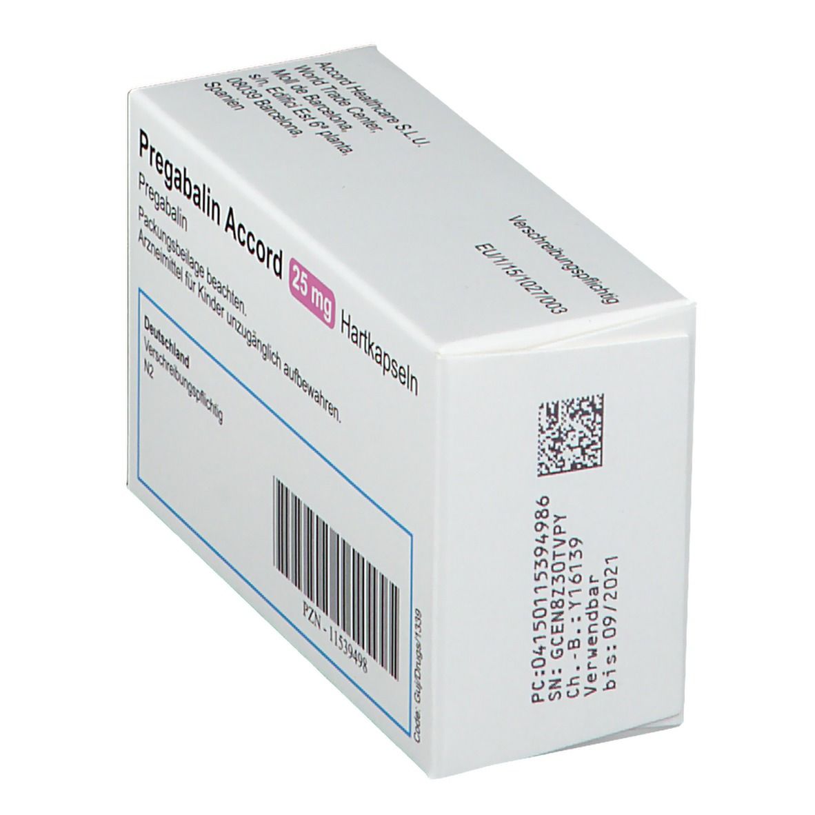 PREGABALIN Accord 25 mg Hartkapseln