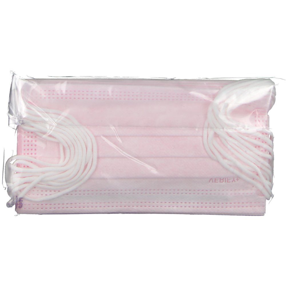 Mundschutzmaske Einweg 3-lagig rosa 10 Stück