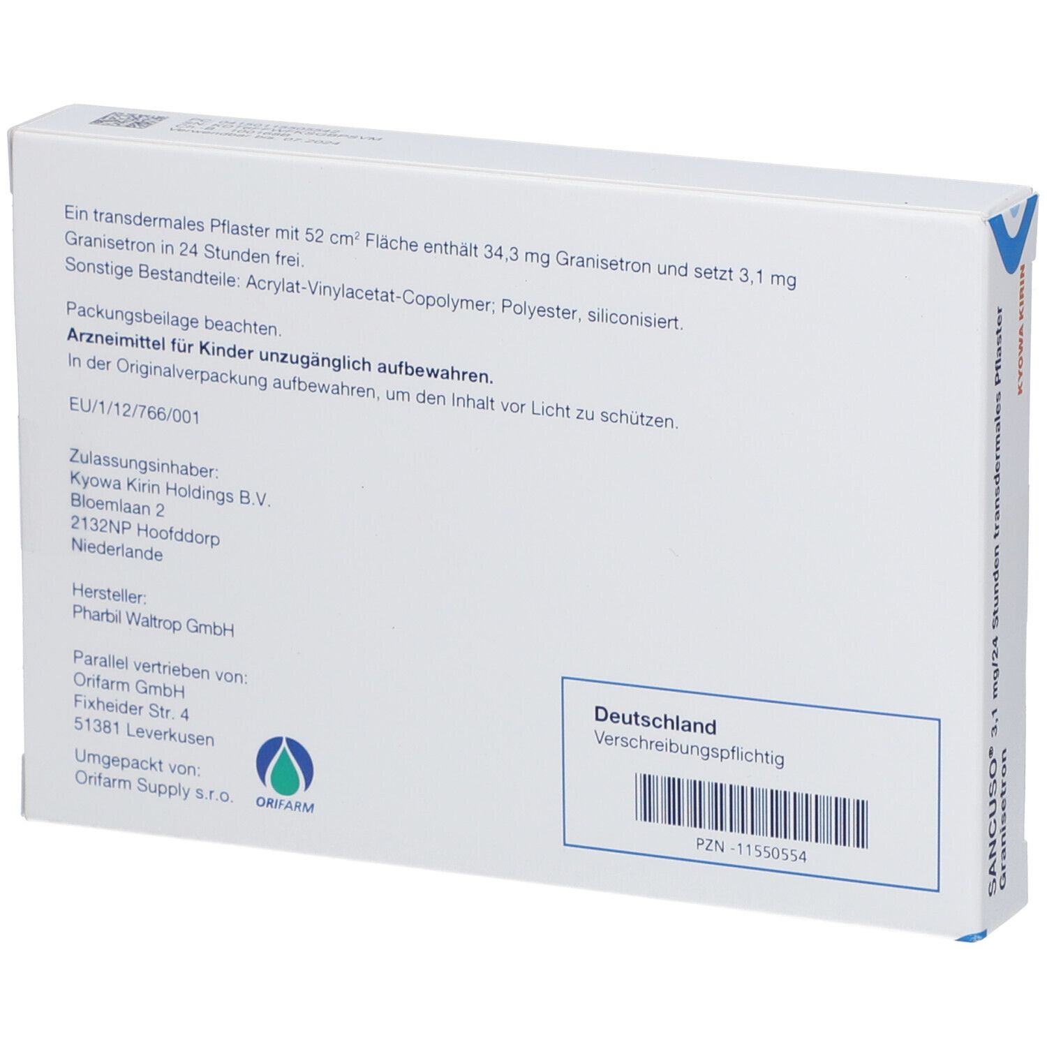 SANCUSO 3,1 mg/24 Stunden transdermale Pflaster