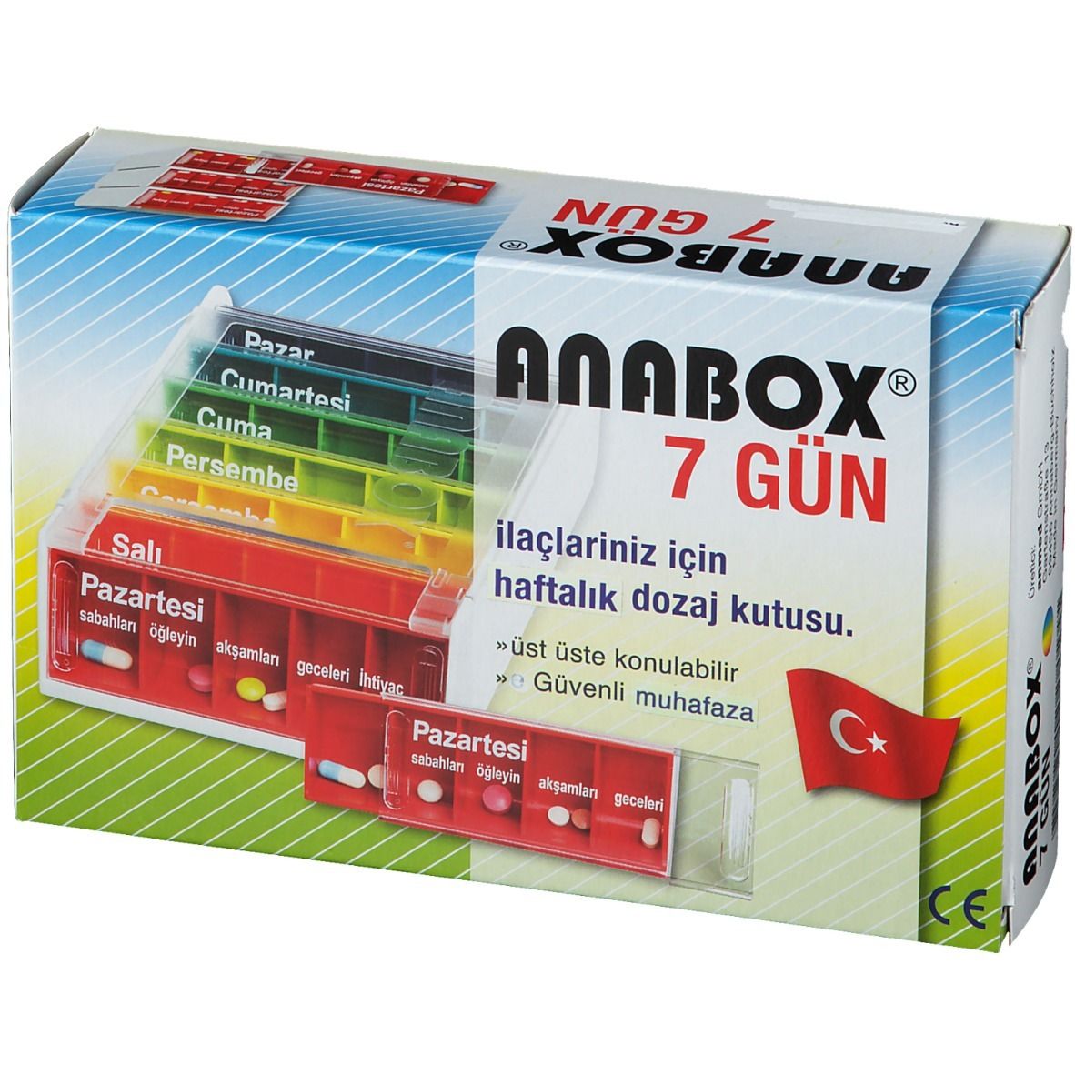 ANABOX® 7 Tage Regenbogen türkisch