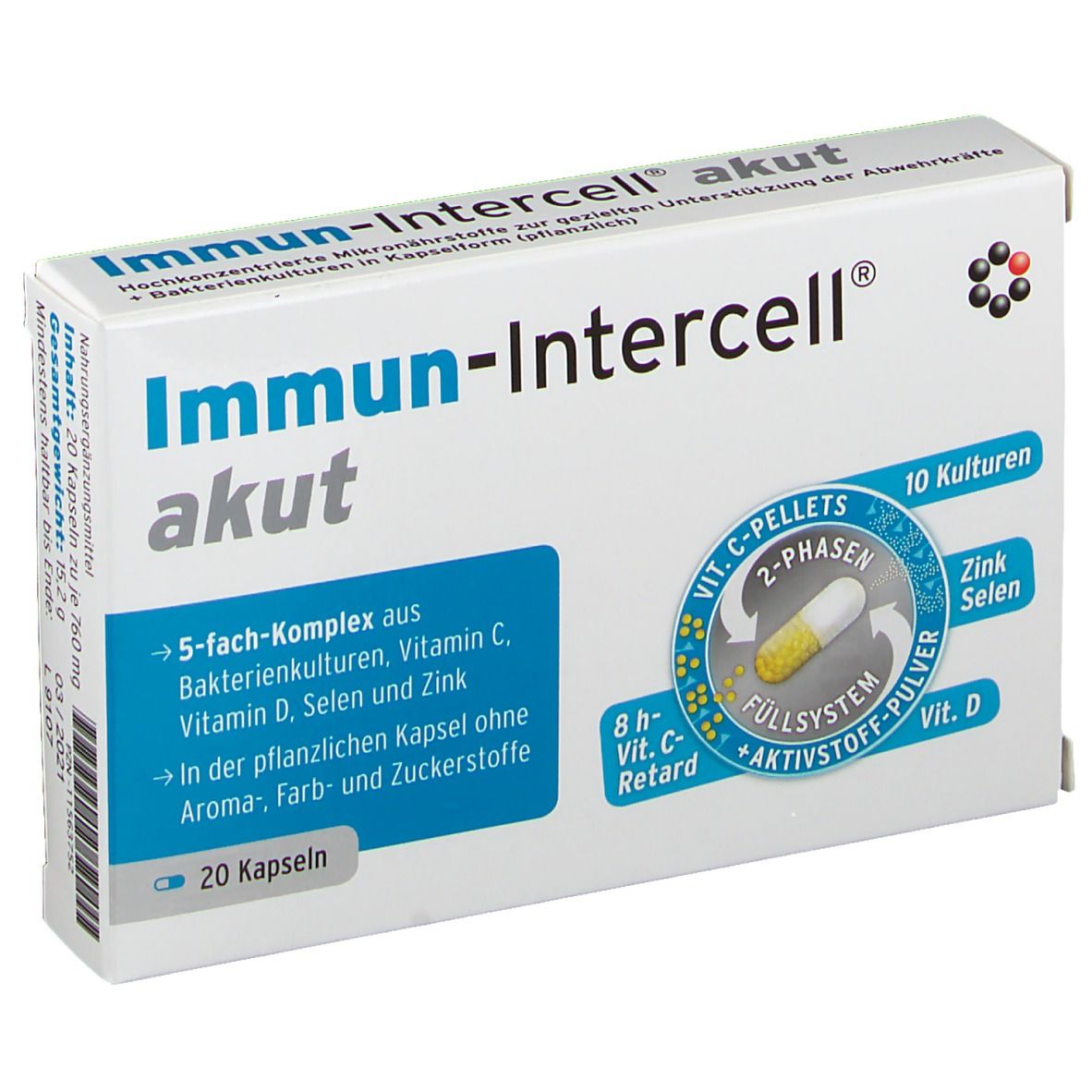 Immun-Intercell akut Hartk.m.veränd.Wst.-Frs. 20 St Hartkapseln mit veränderter Wirkstofffreisetzung