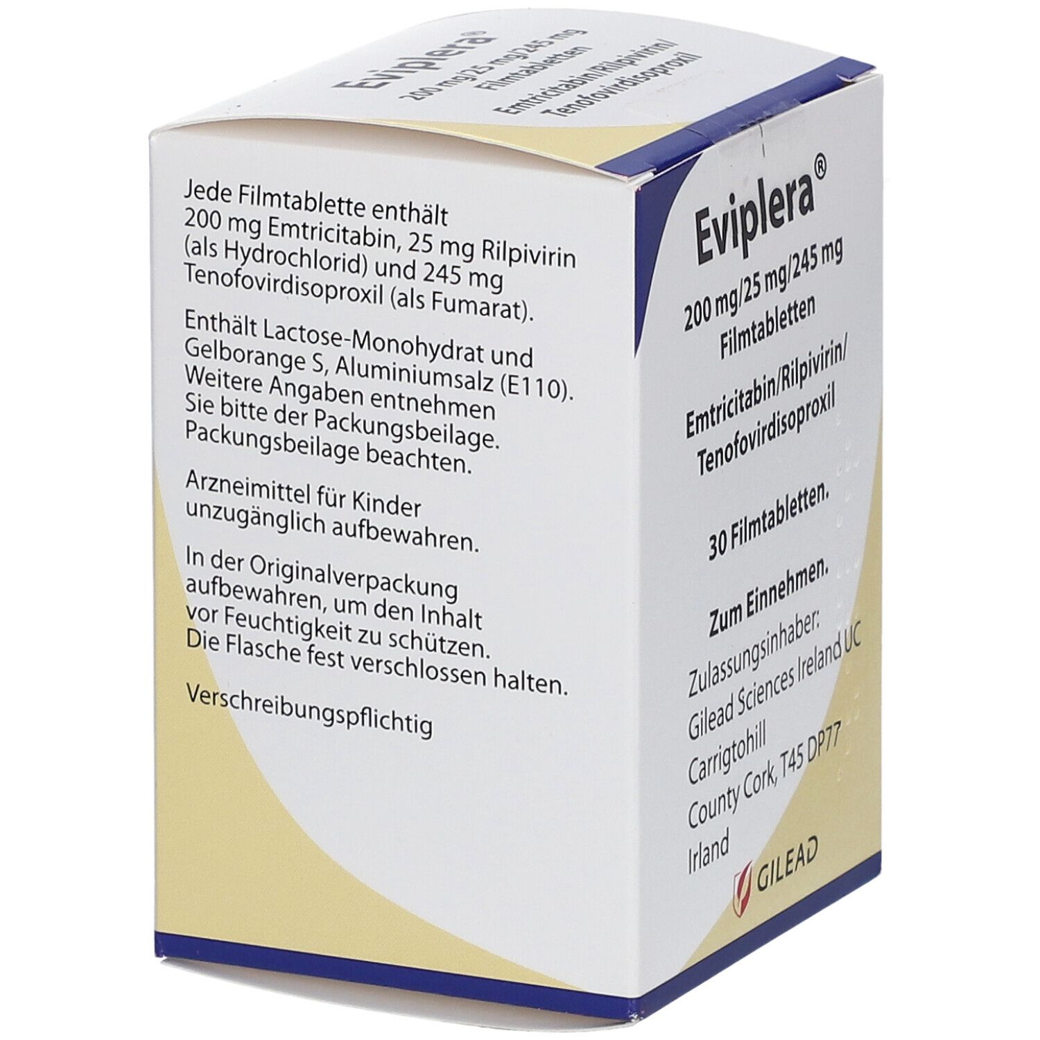 Eviplera 200 mg/25 mg/245 mg Filmtabletten 30 St