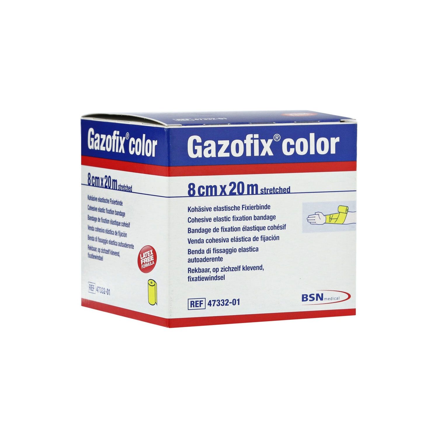 Gazofix® color kohäsiv 8 cm x 20 m gelb