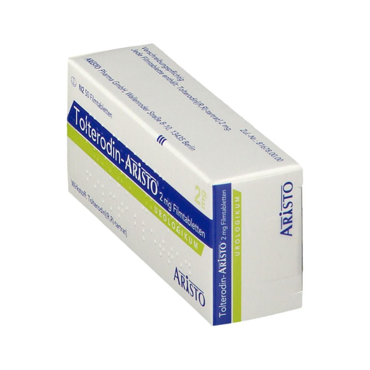 Tolterodin Aristo 2 mg Filmtabletten 50 St