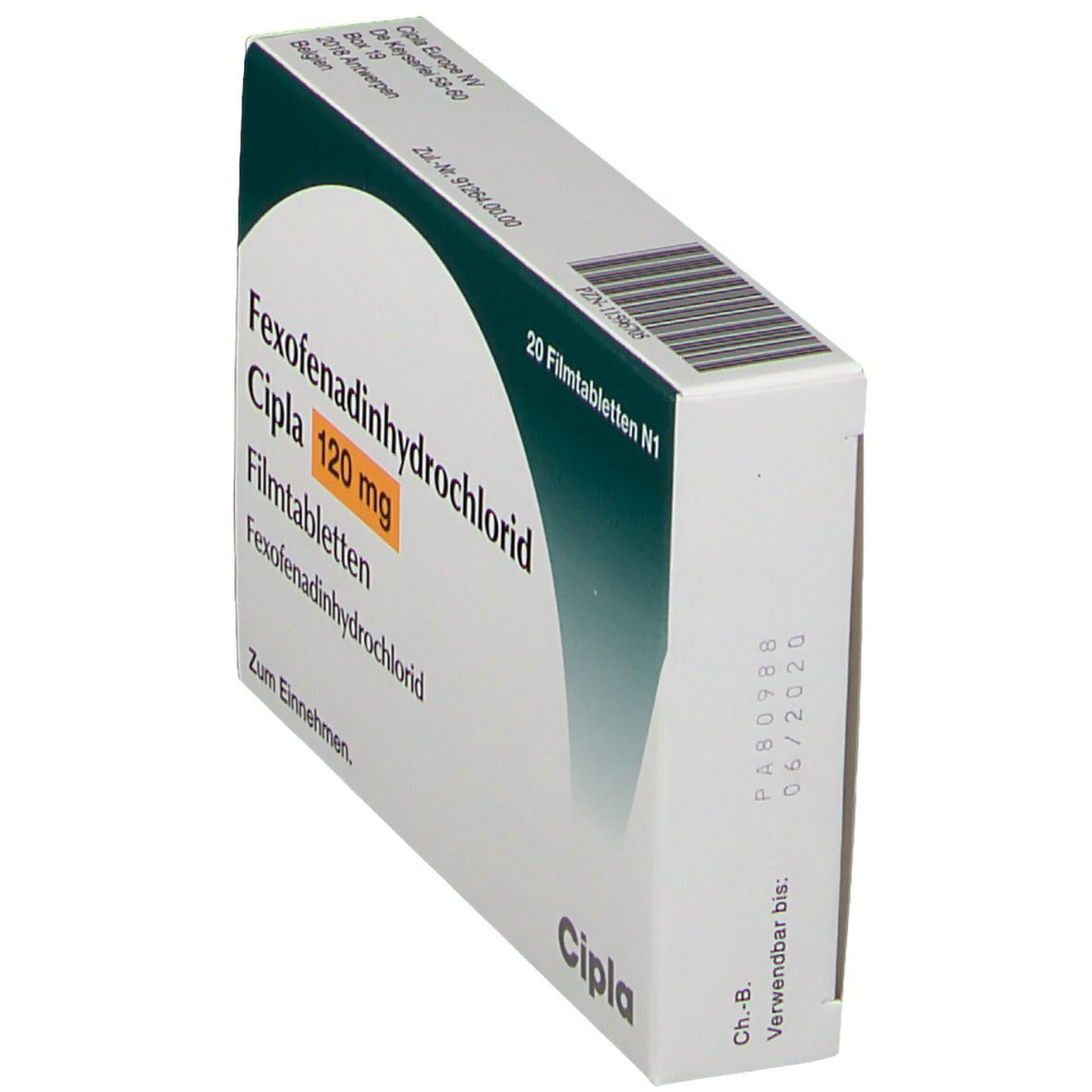 Fexofenadinhydrochlorid Cipla 120 mg Filmtabletten 20 St