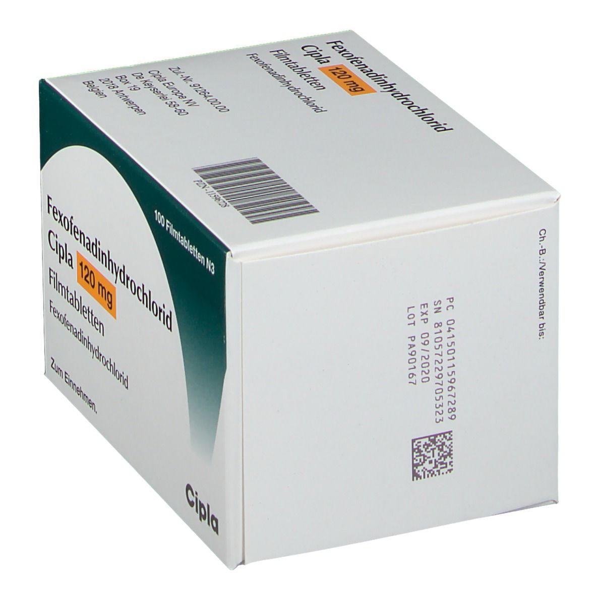 Fexofenadinhydrochlorid Cipla 120 mg Filmtabletten 100 St