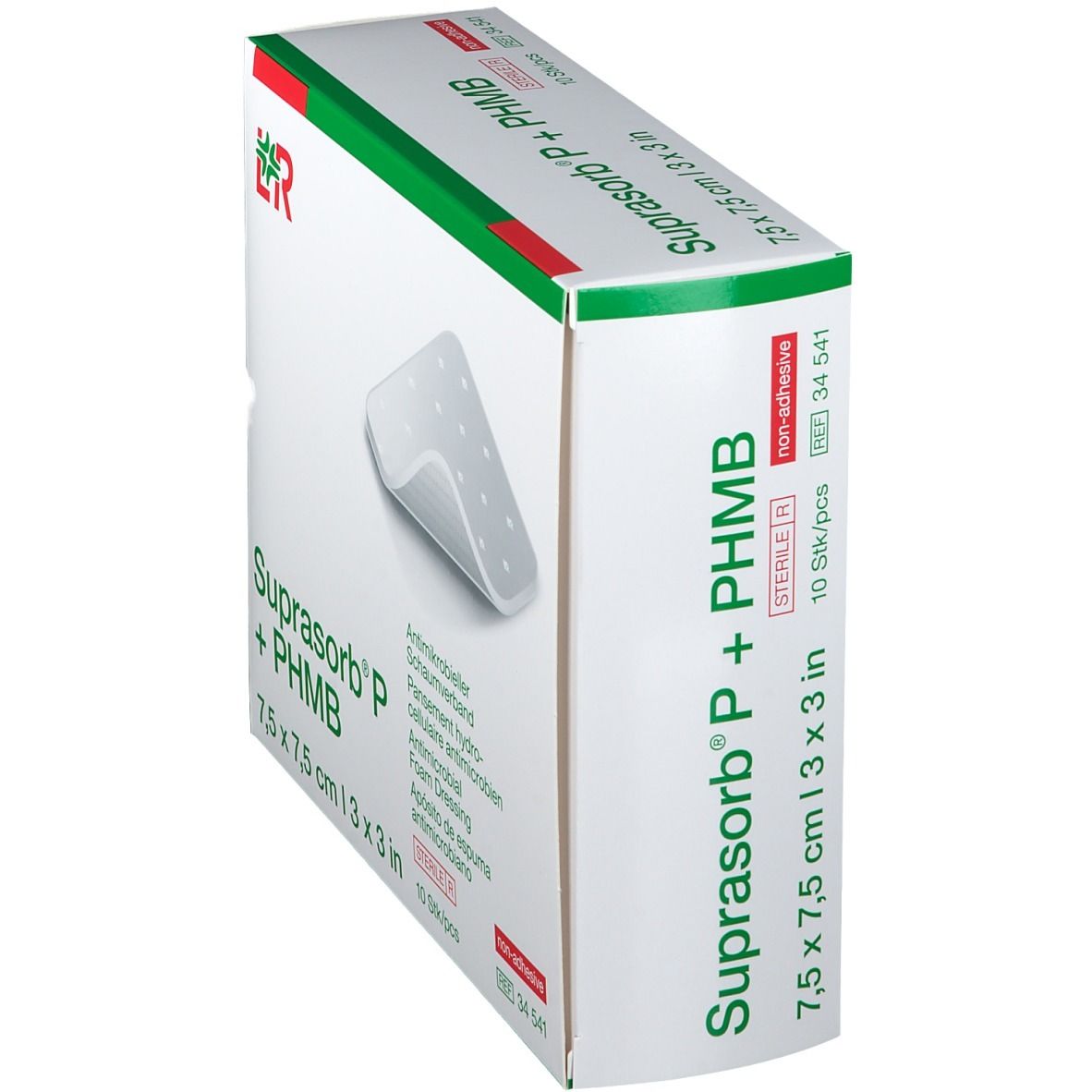 Suprasorb® P + PHMB Antimikrobieller PU Schaumverband 7,5 cm x 7,5 cm