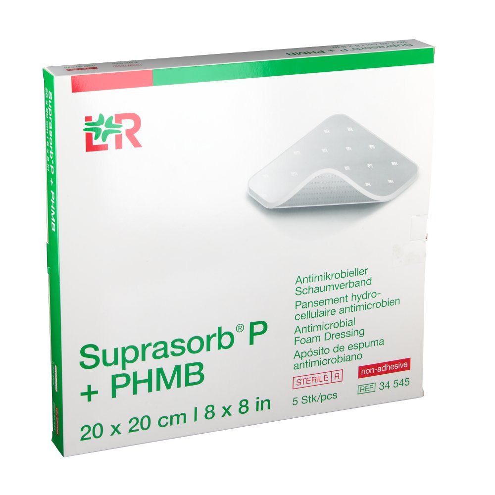 Suprasorb P+Phmb Schaumverband 20x20 cm 5 St Verband