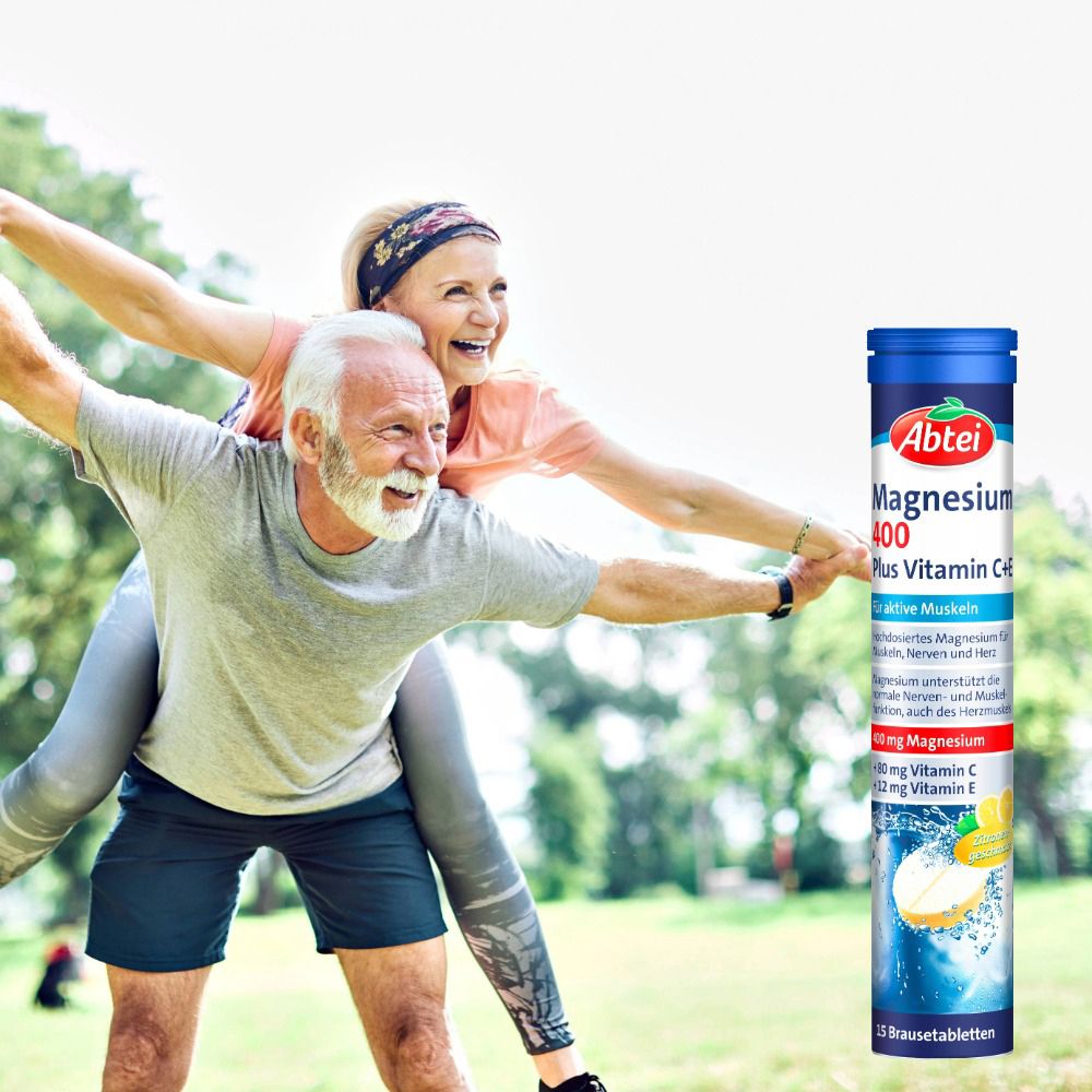 Abtei Magnesium 400 Plus Vitamin C + E Brause