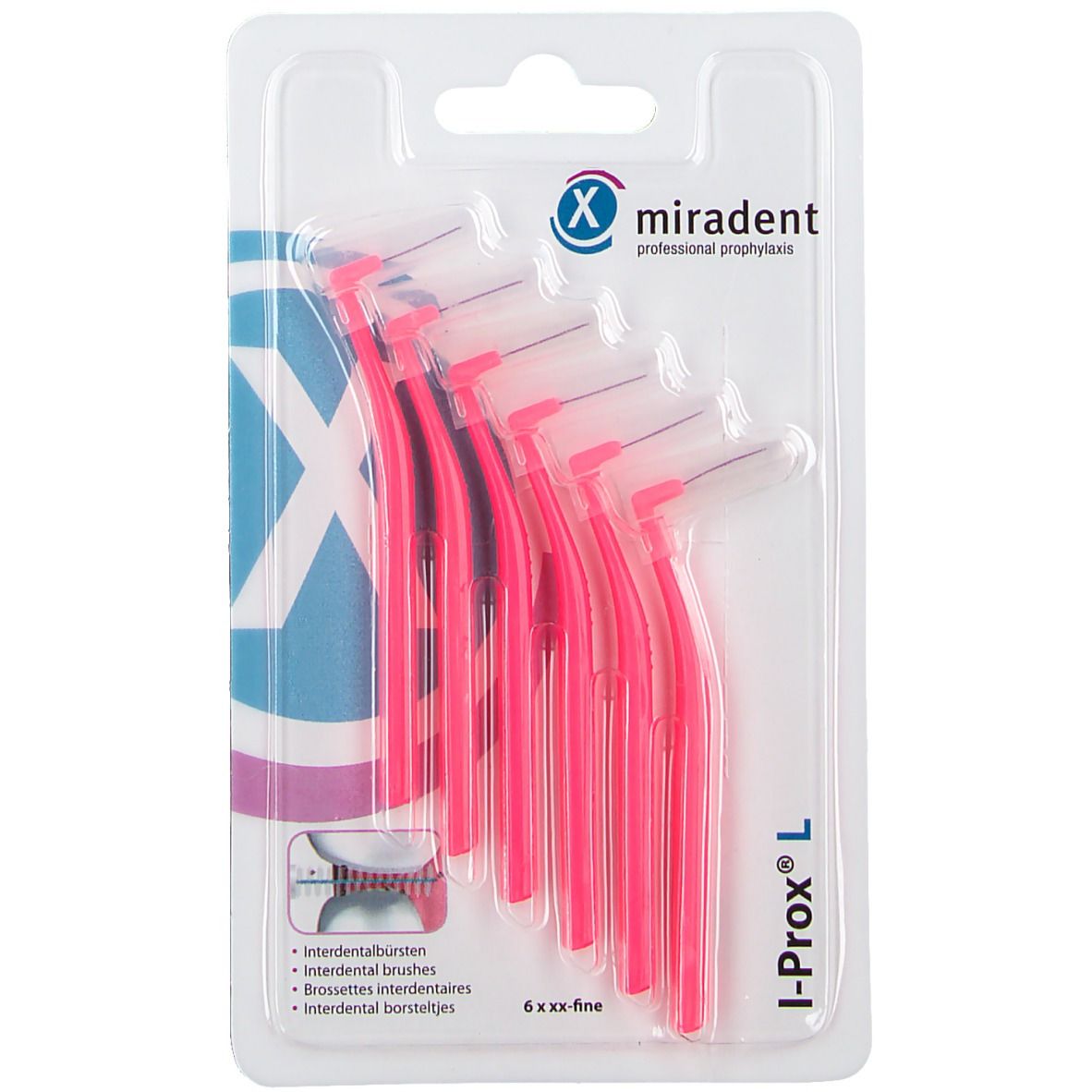 I-Prox® L – Interdentalbürsten 6er, Pink – xx-fine 0,4 mm