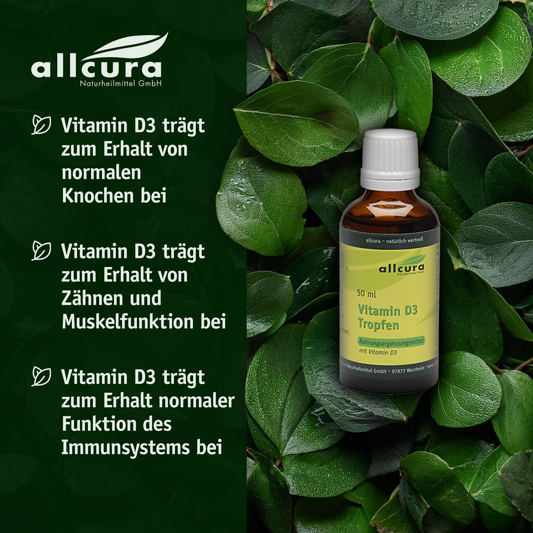 allcura Vitamin D3 Tropfen 100 iE