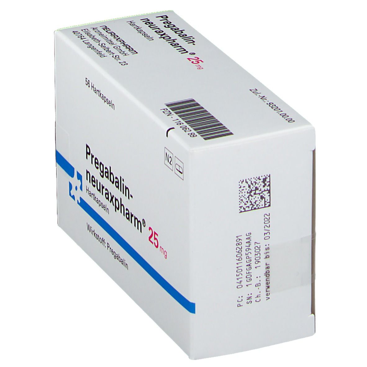 PREGABALIN-neuraxpharm 25 mg Hartkapseln 56 St