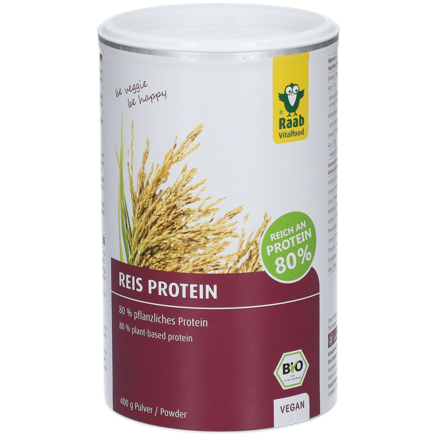 Reis Protein 80% Bio Raab Pulver 400 g