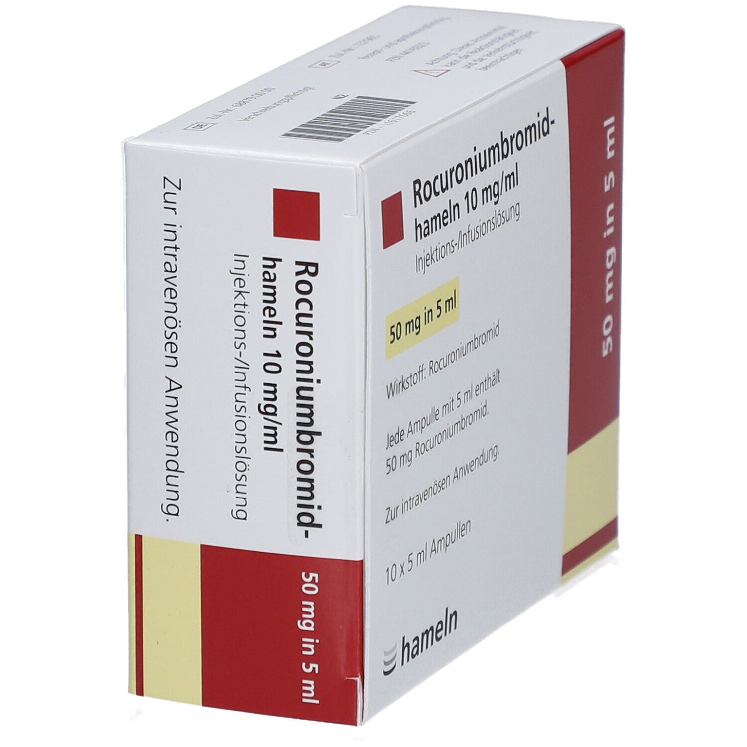 ROCURONIUMBROMID-hameln 10 mg/ml Inj./Inf.L.Amp. 10x5 ml Injektions-/Infusionslösung