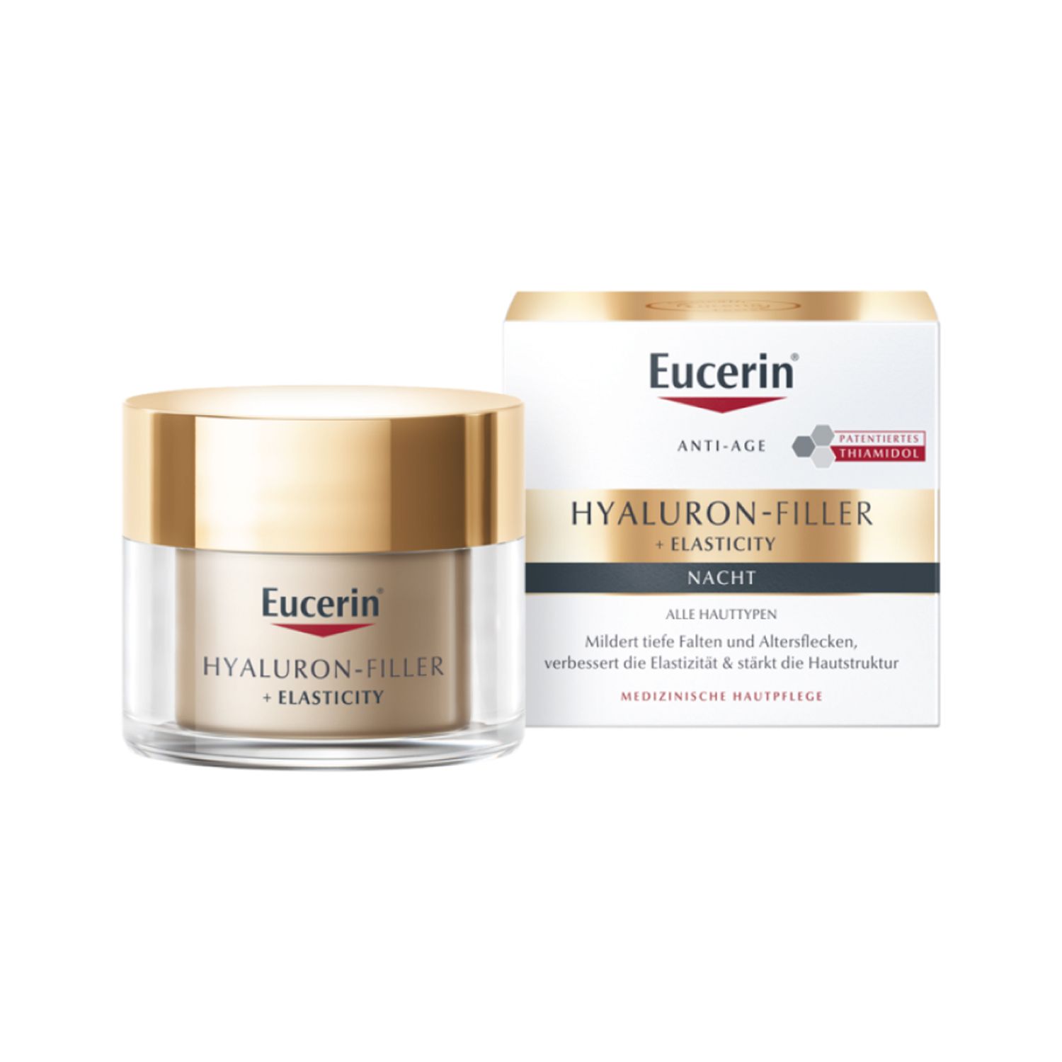 Eucerin® HYALURON-FILLER + ELASTICITY Nachtpflege + Eucerin HYALURON-FILLER Intensiv-Maske in Geschenkbox GRATIS