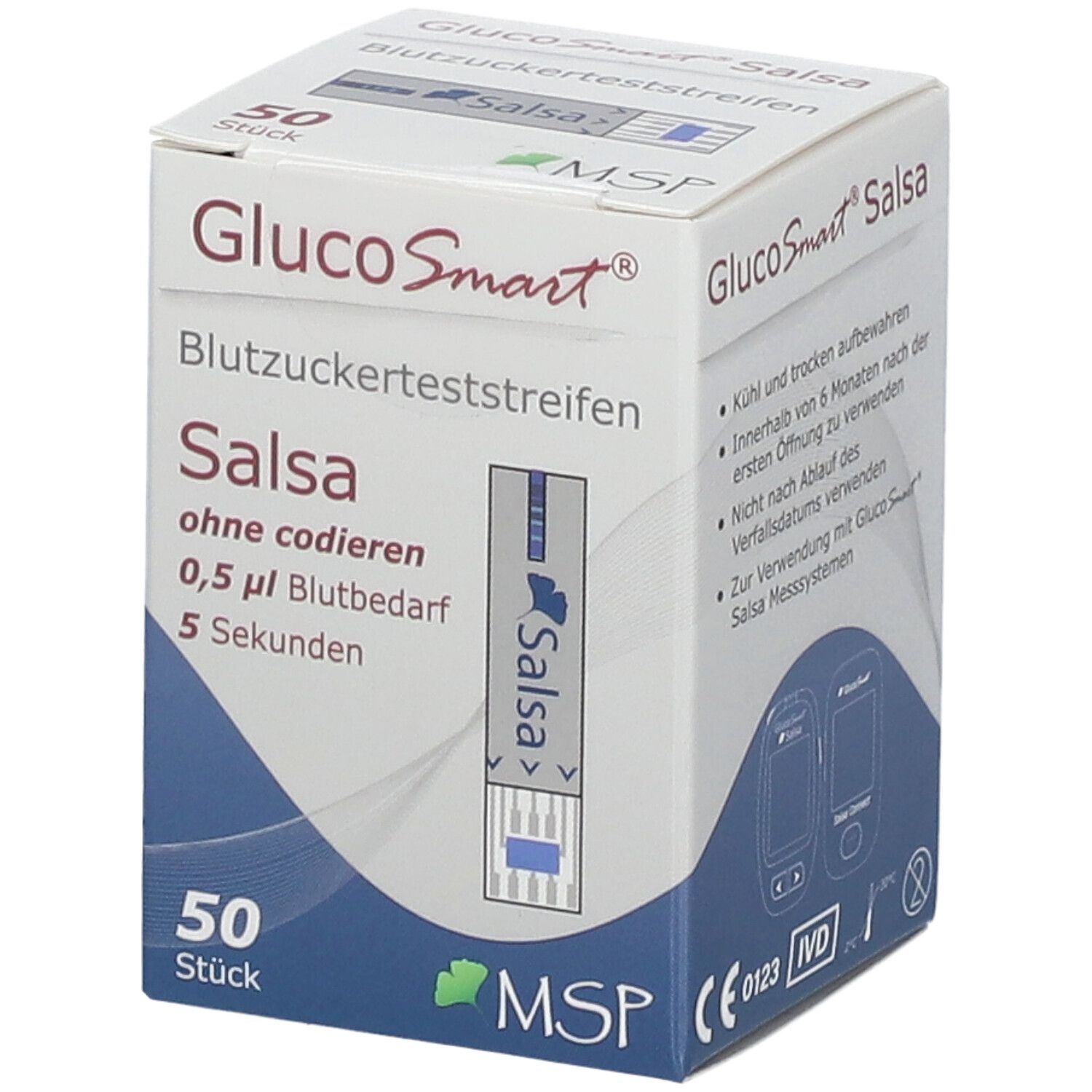 GLUCOSMART Salsa Blutzuckerteststreifen Dose