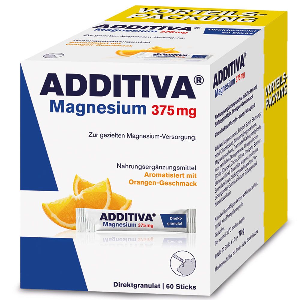 ADDITIVA® Magnesium 375 mg Granules directs orange