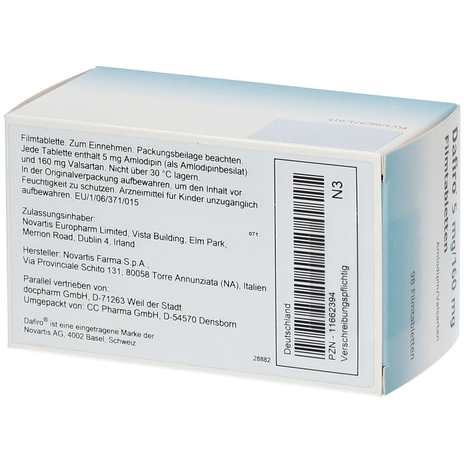 DAFIRO 5 mg/160 mg Filmtabletten