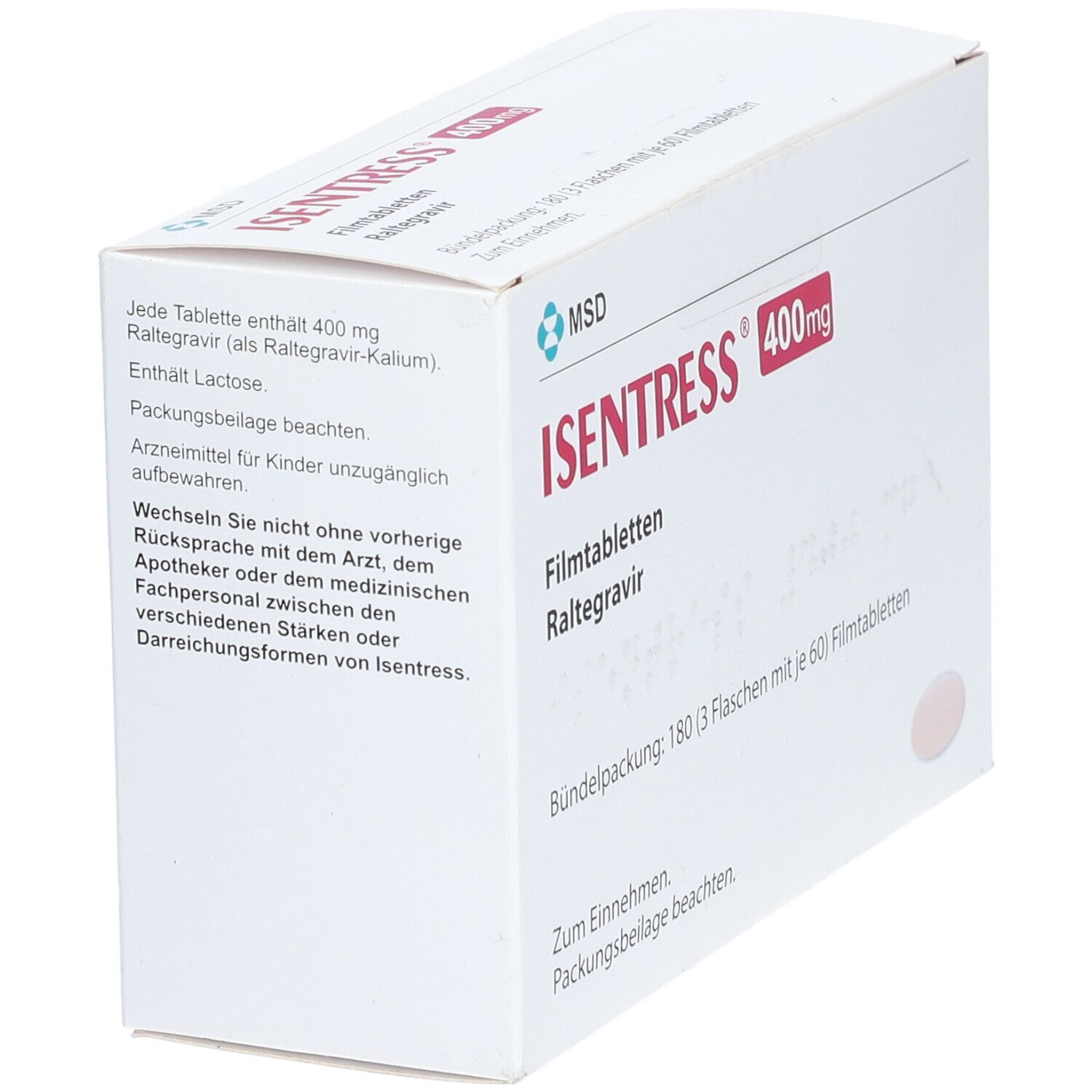 Isentress 400 mg Filmtabletten 180 St