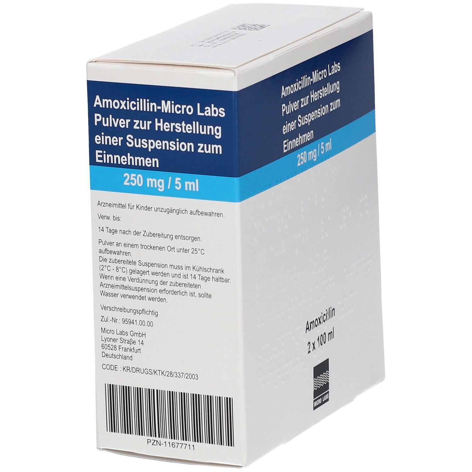 Amoxicillin micro labs 250 mg/5 ml