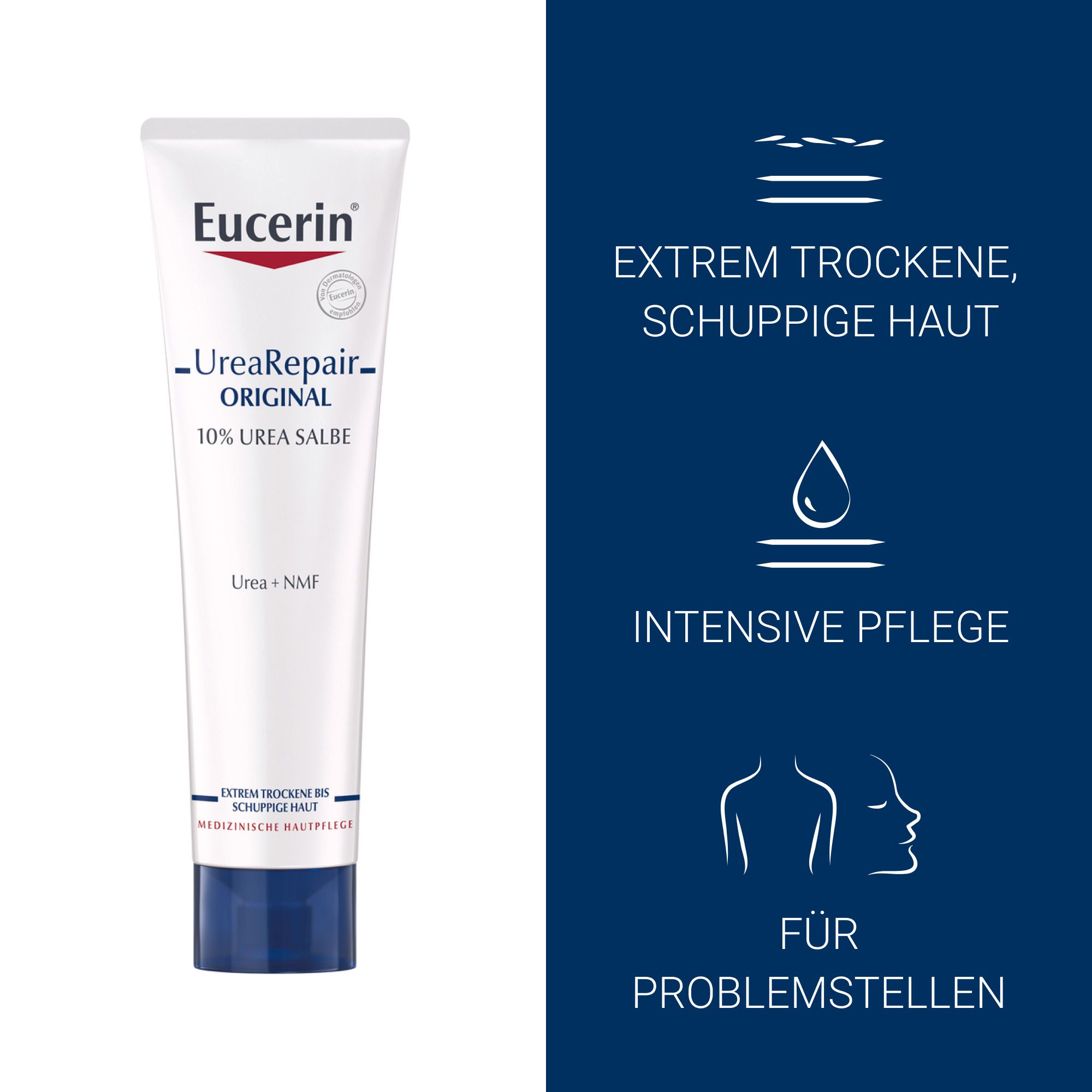 Eucerin® UreaRepair Original Salbe 10% – Intensivpflege für sehr trockene bis schuppige, juckende Haut - Jetzt 20% sparen mit Code "sommer20"