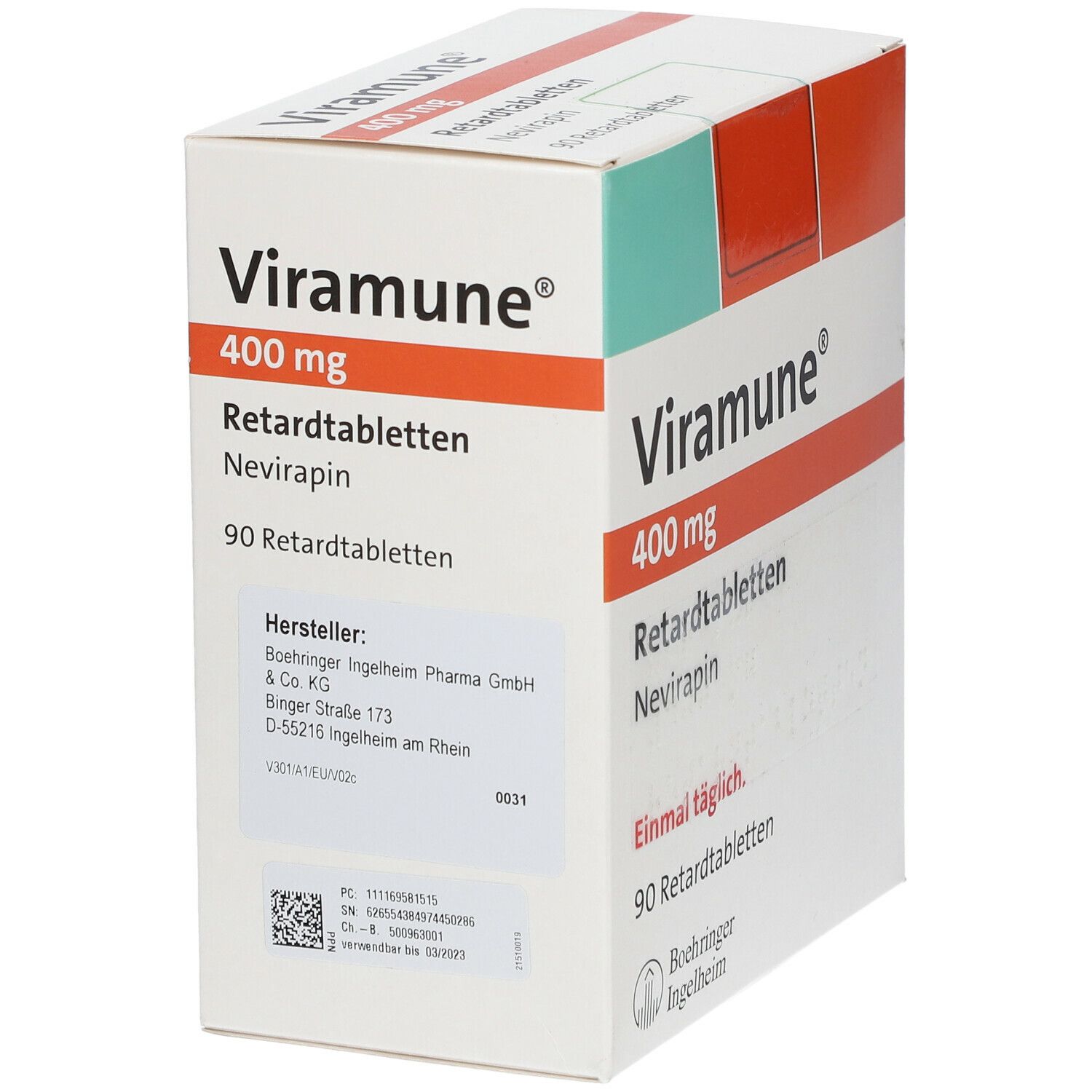 Viramune 400 mg Retardtabletten 90 St Retard-Tabletten