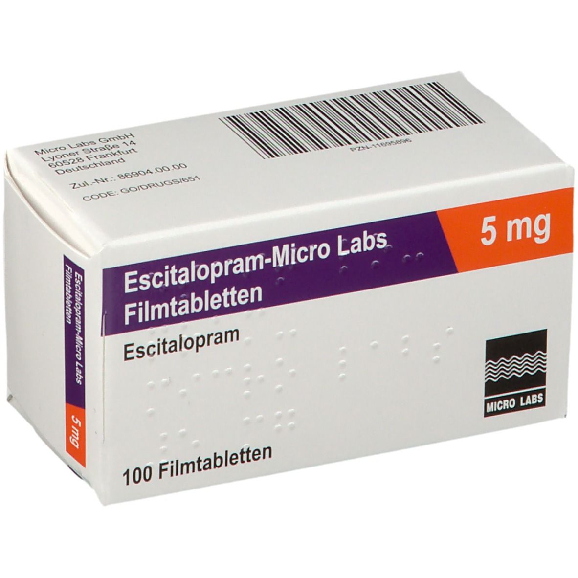 Escitalopram Micro Labs 5 Mg 100 St Mit Dem E Rezept Kaufen Shop Apotheke