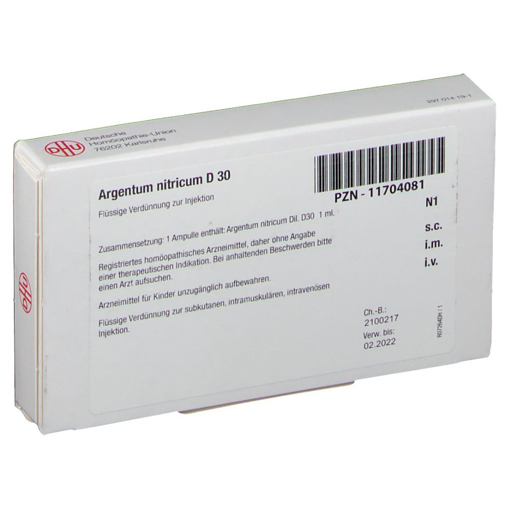 DHU Argentum Nitricum D30