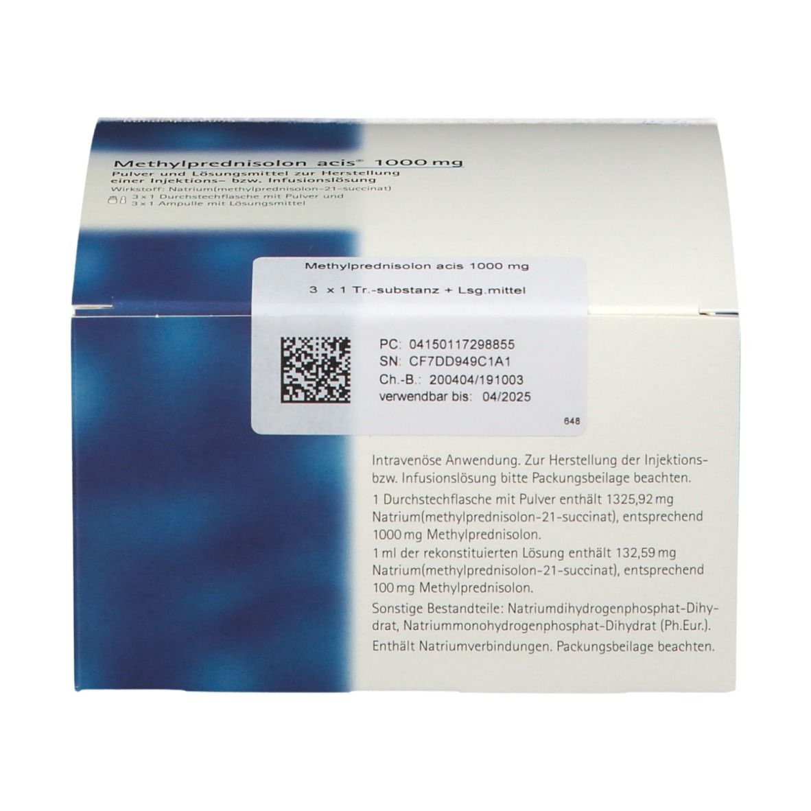 Methylprednisolon acis® 1000 mg