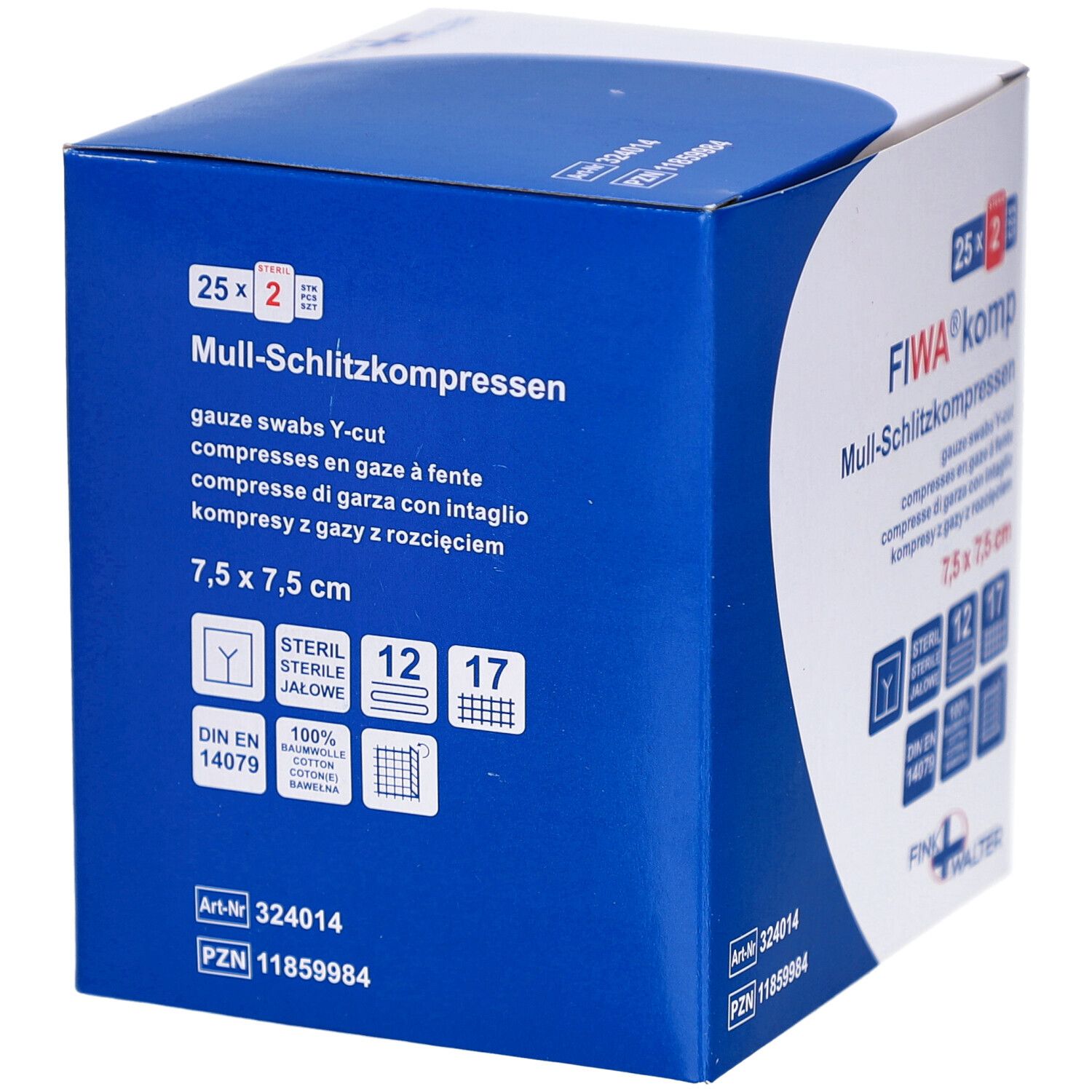FIWA® komp Mull-Schlitzkompressen 7,5 x 7,5 cm steril