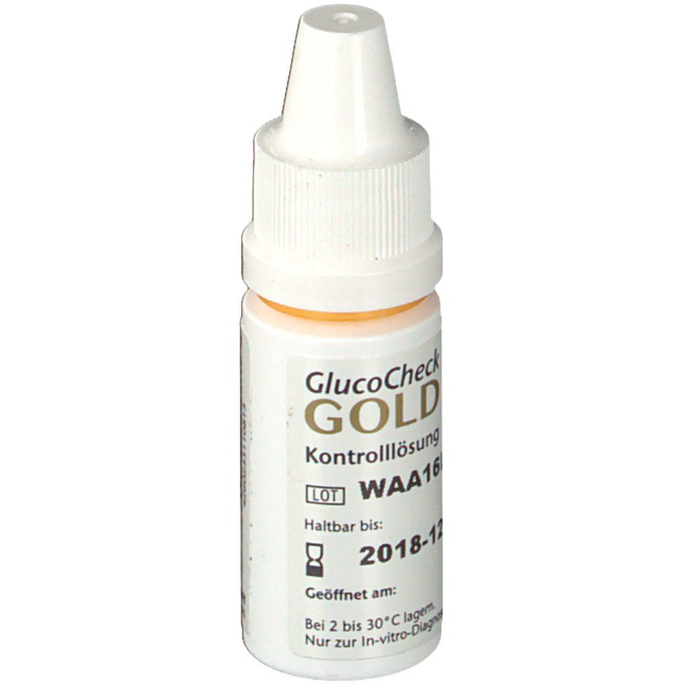 GlucoChek GOLD Kontrolllösung mittel