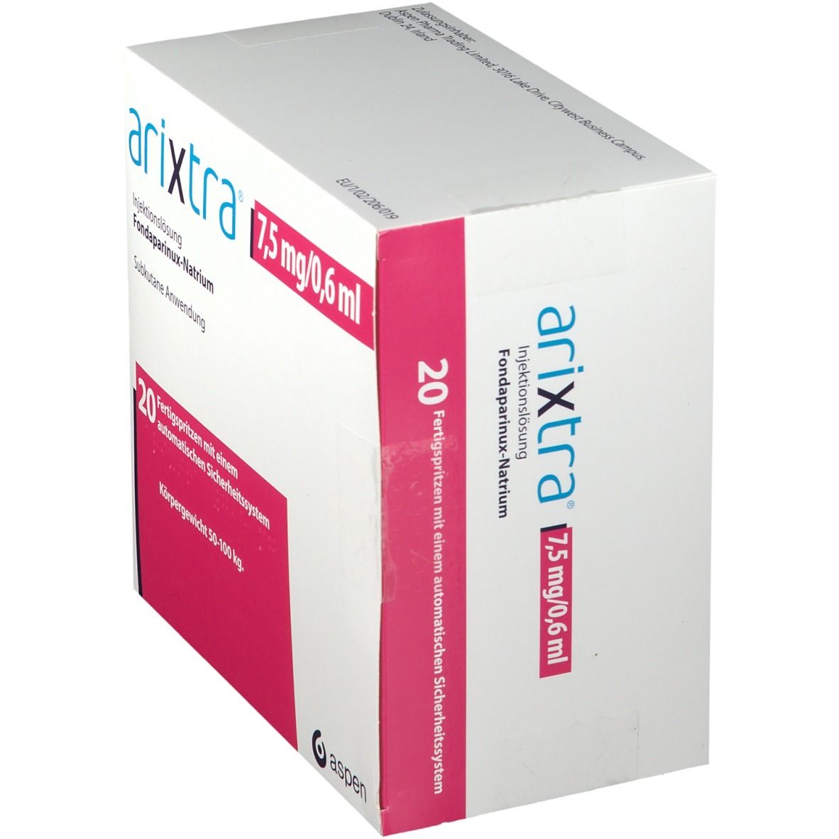 Arixtra 7,5 mg/0,6 ml Inj.-Lsg.i.e.Fertigspritze 20x0,6 Injektionslösung