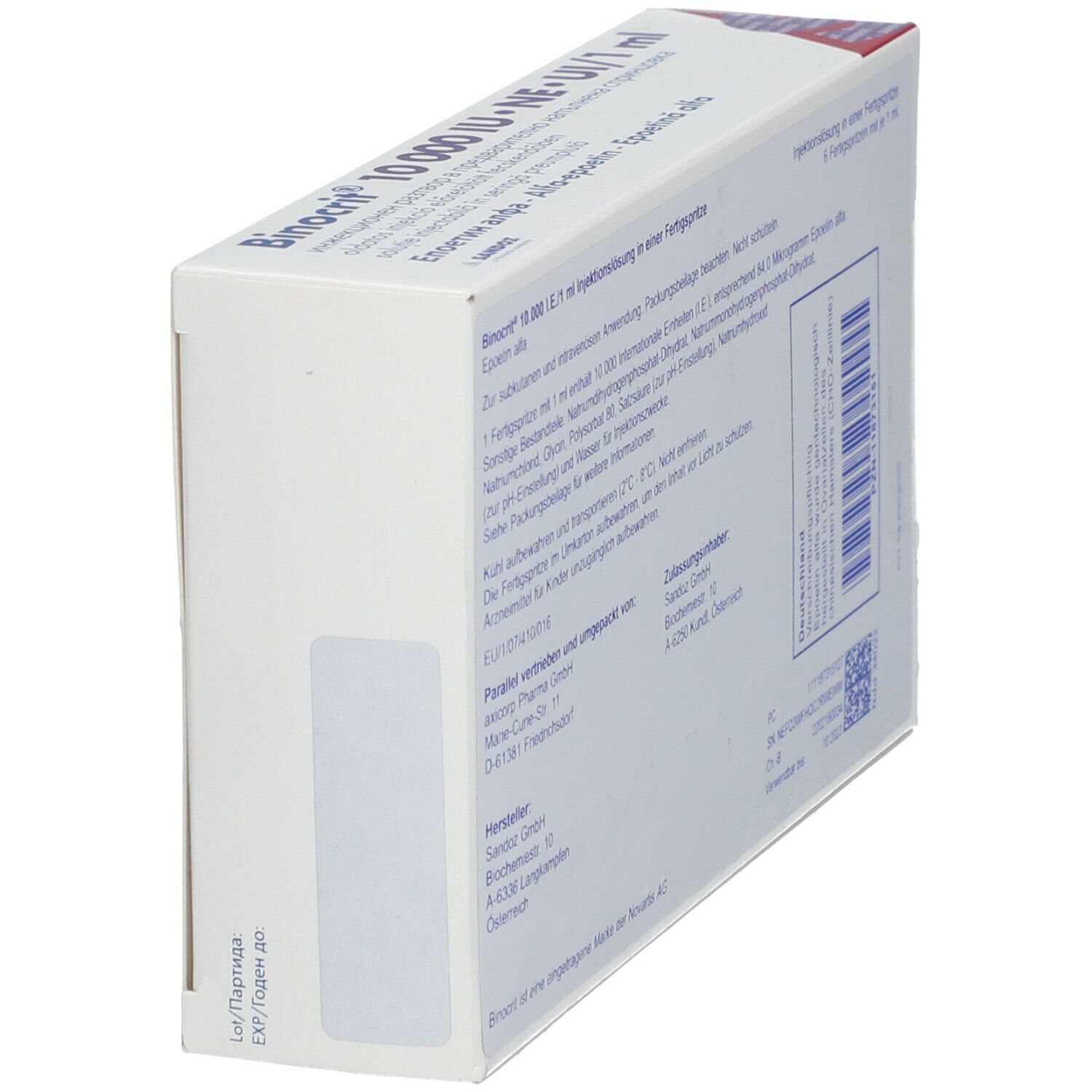 BINOCRIT 10.000 I.E./1 ml Inj.-Lsg.i.e.Fertigspr.