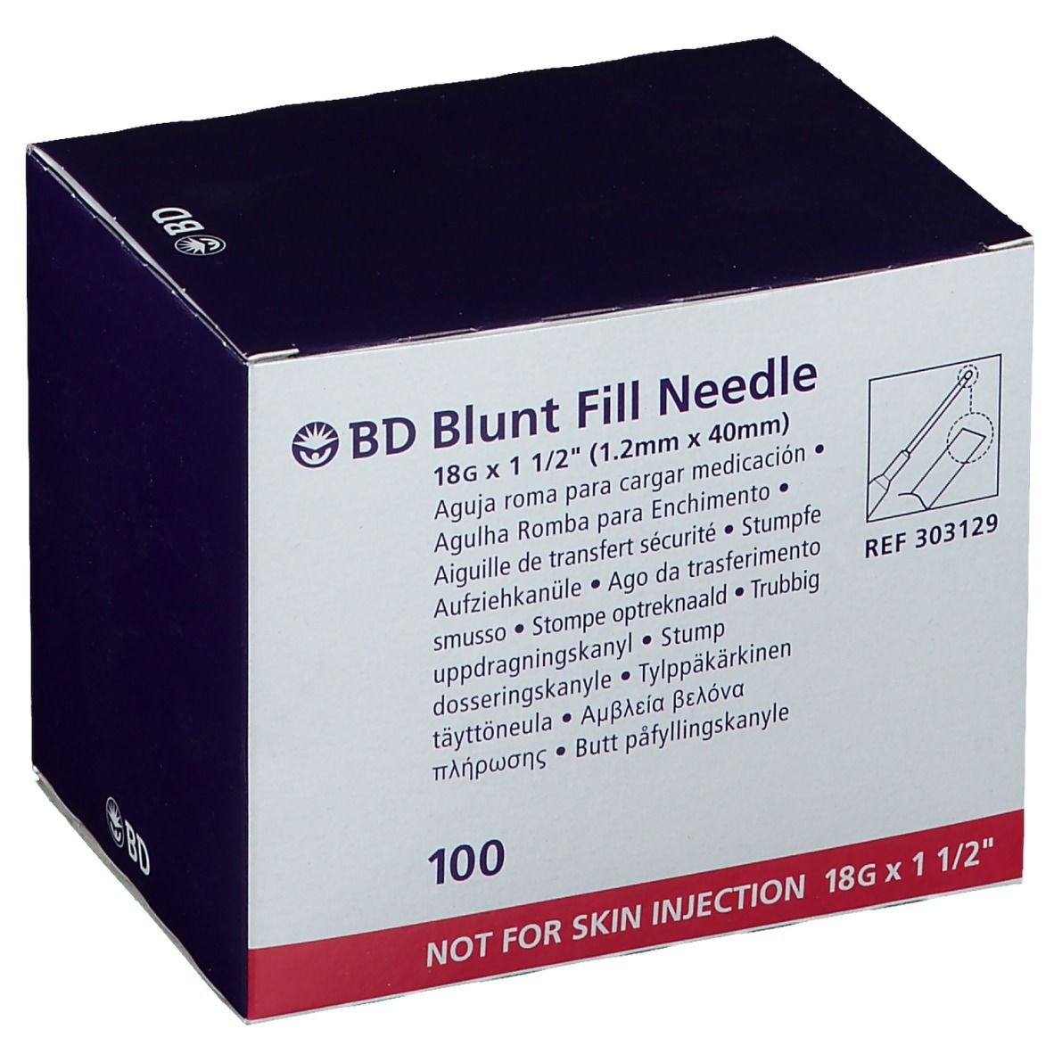 Aufziehkanüle stumpf 18 G 1 1/2 1,2 x 40 mm 100 St Kanüle