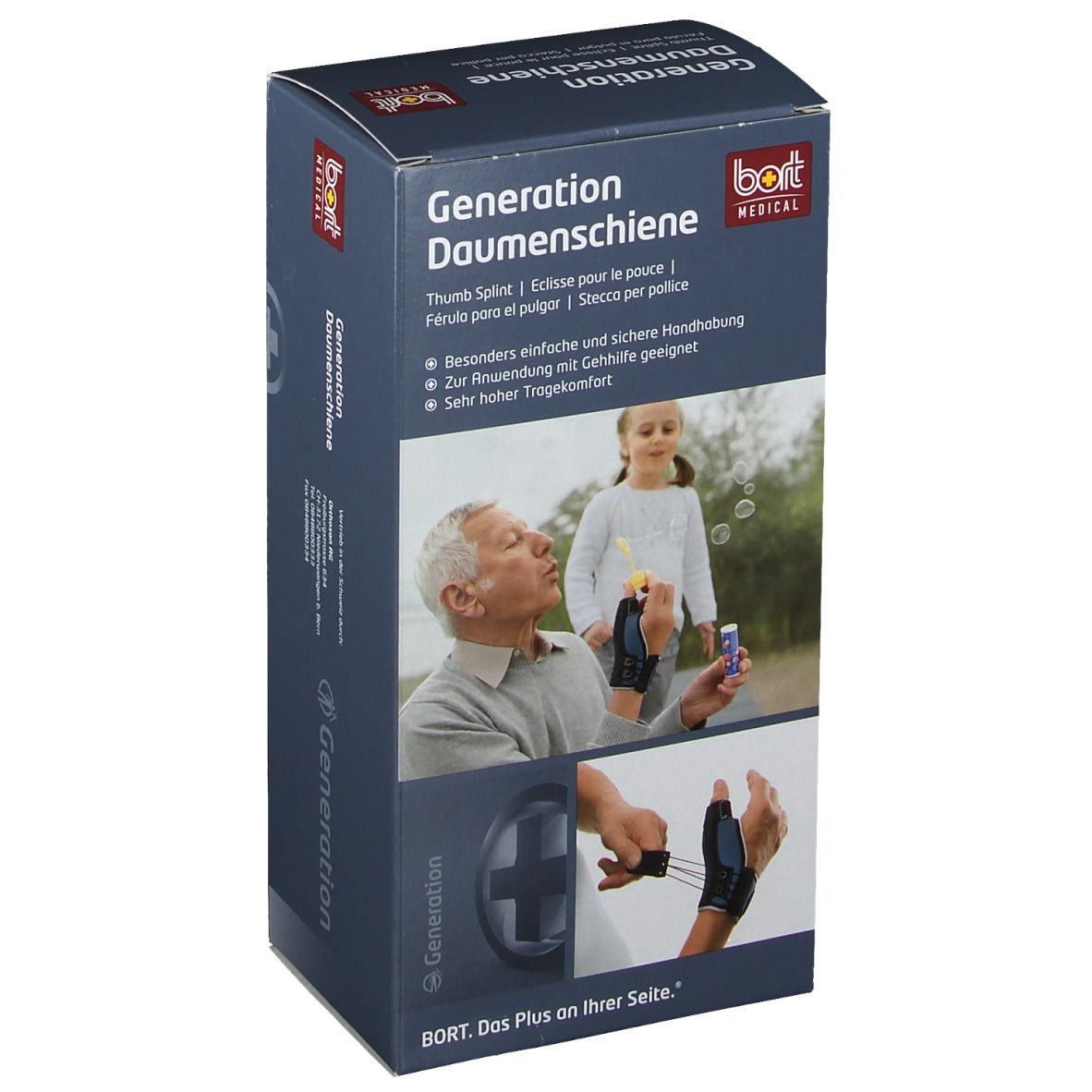 Bort Generation Daumenschiene rechts Gr. M blau 1 St Bandage(s)