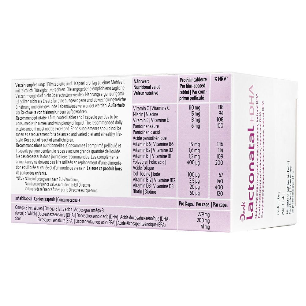 Lactonatal+Dha Denk 30 Filmtabl.+30 Kapseln 2x30 St Tabletten