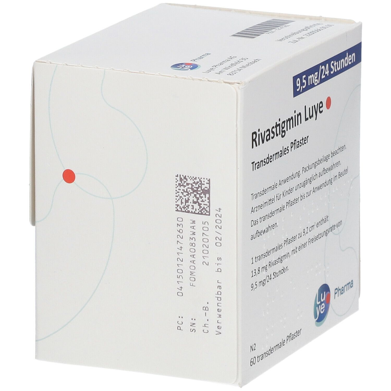 Rivastigmin Luye 9,5 mg/24 Std. transderm.Pflaster 60 St Pflaster transdermal