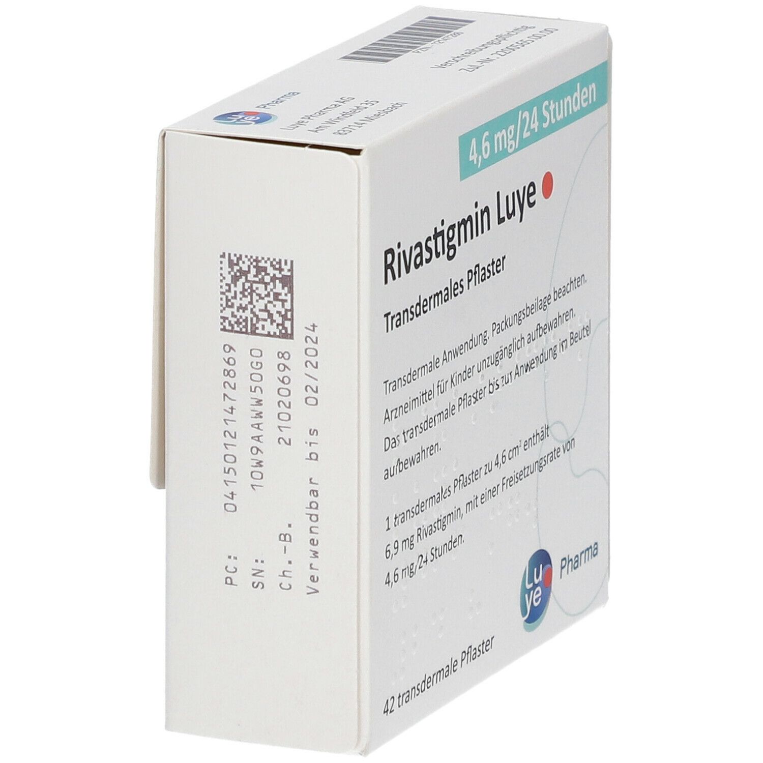 Rivastigmin Luye 4,6 mg/24 Std. transderm.Pflaster 84 St Pflaster transdermal