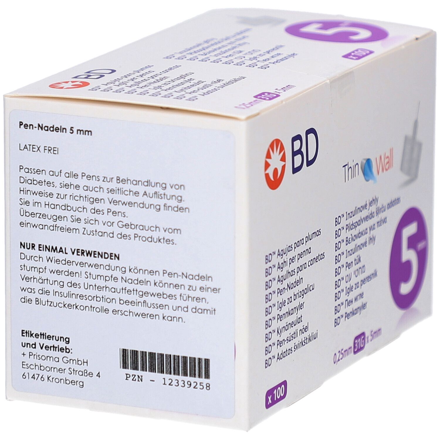 BD Pen-Nadeln 31G x 5 mm ThinWall