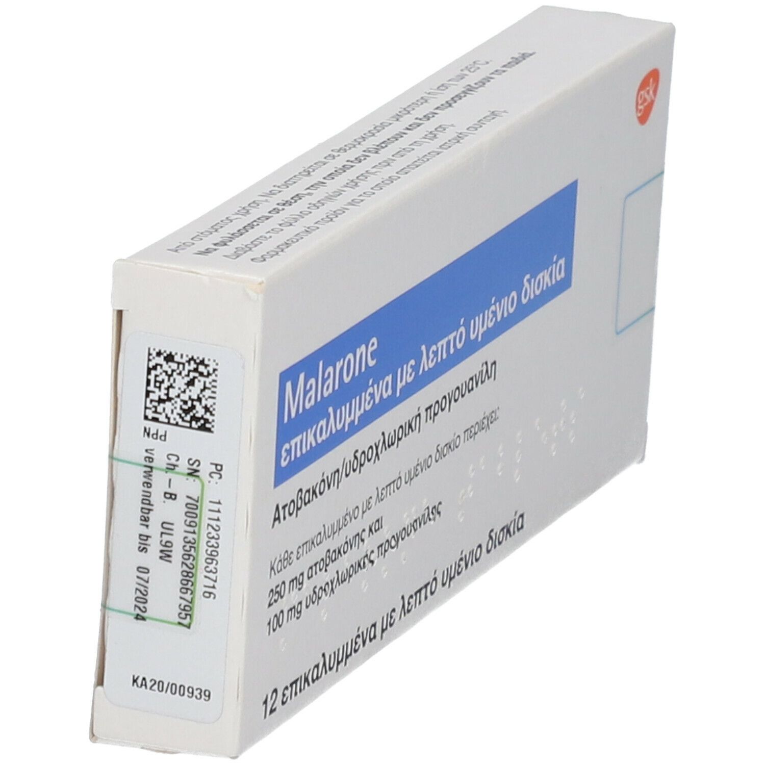 Malarone 250 mg/100 mg Filmtabletten 12 St