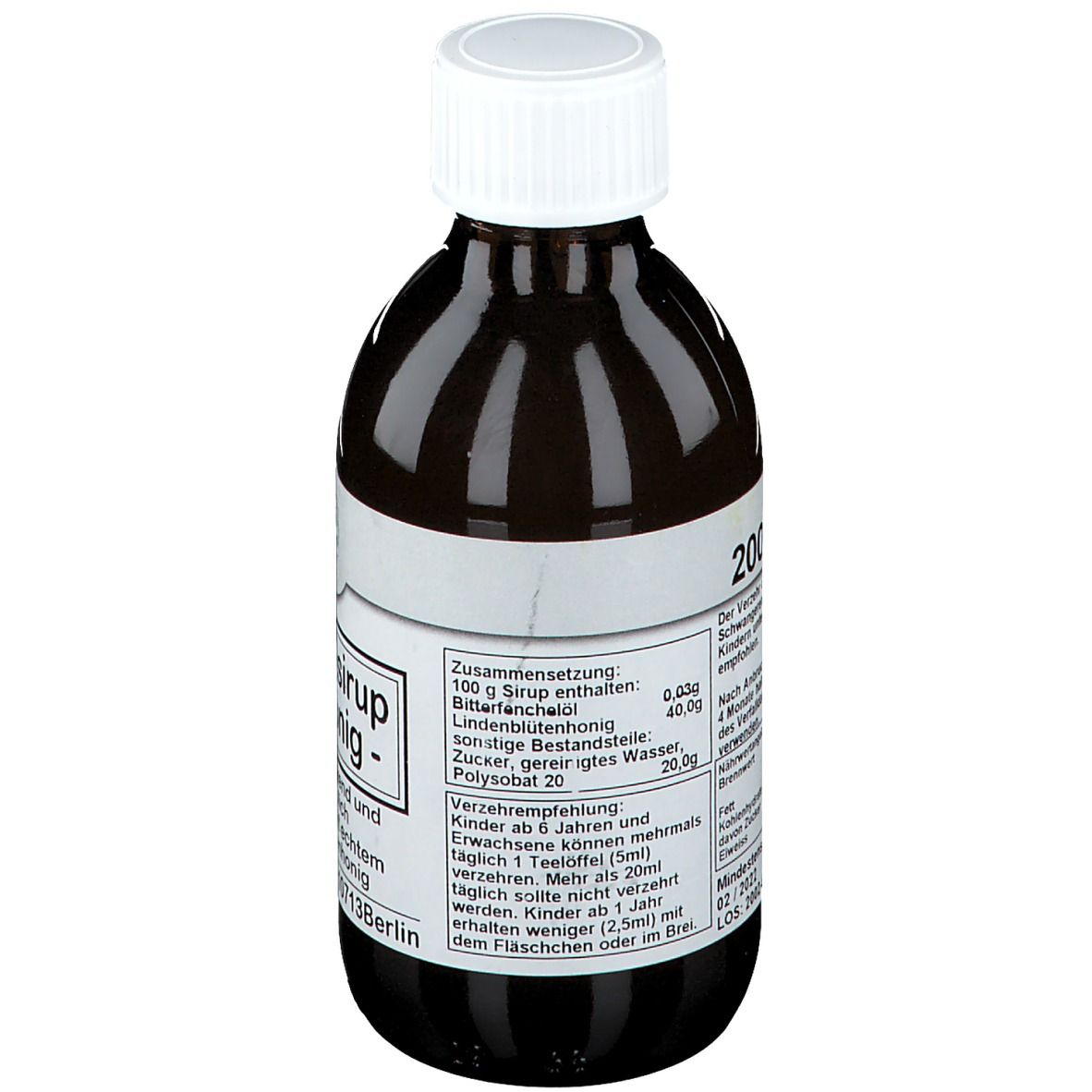 Fenchelsirup mit Honig 200 ml Sirup