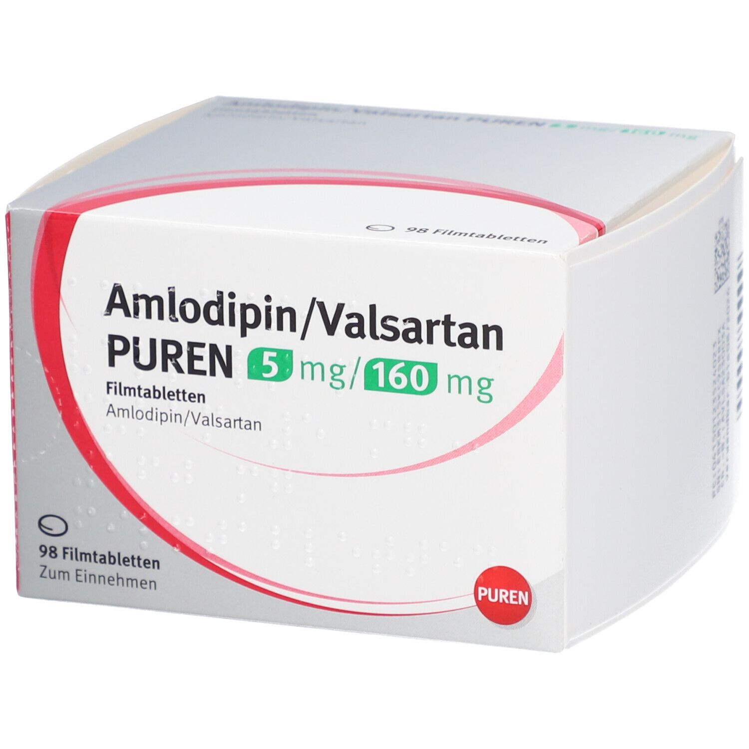 AMLODIPIN/Valsartan PUREN 5 mg/160 mg Filmtabl. 98 St mit dem E-Rezept ...