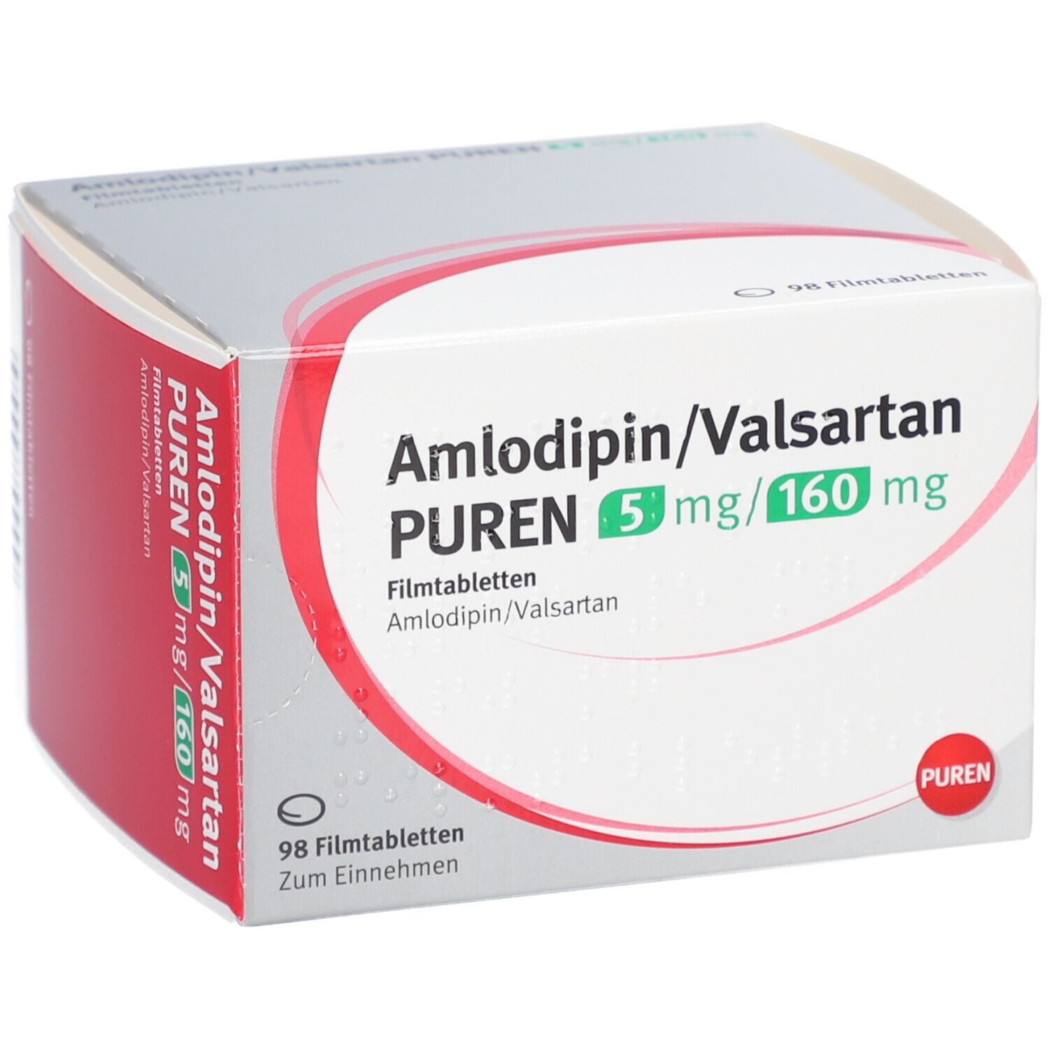 AMLODIPIN/Valsartan PUREN 5 mg/160 mg Filmtabl. 98 St mit dem E-Rezept ...