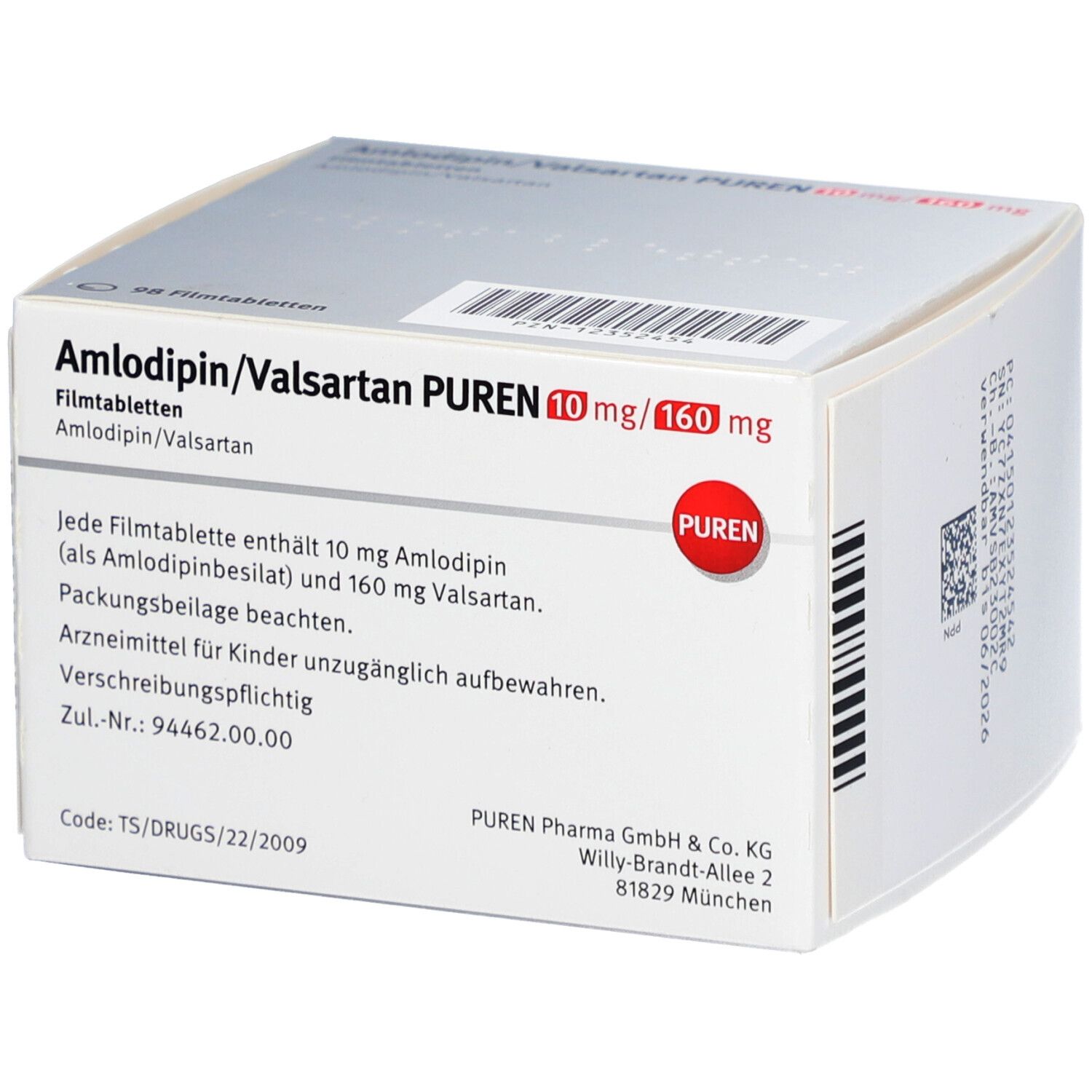 AMLODIPIN/Valsartan PUREN 10 mg/160 mg Filmtabl.