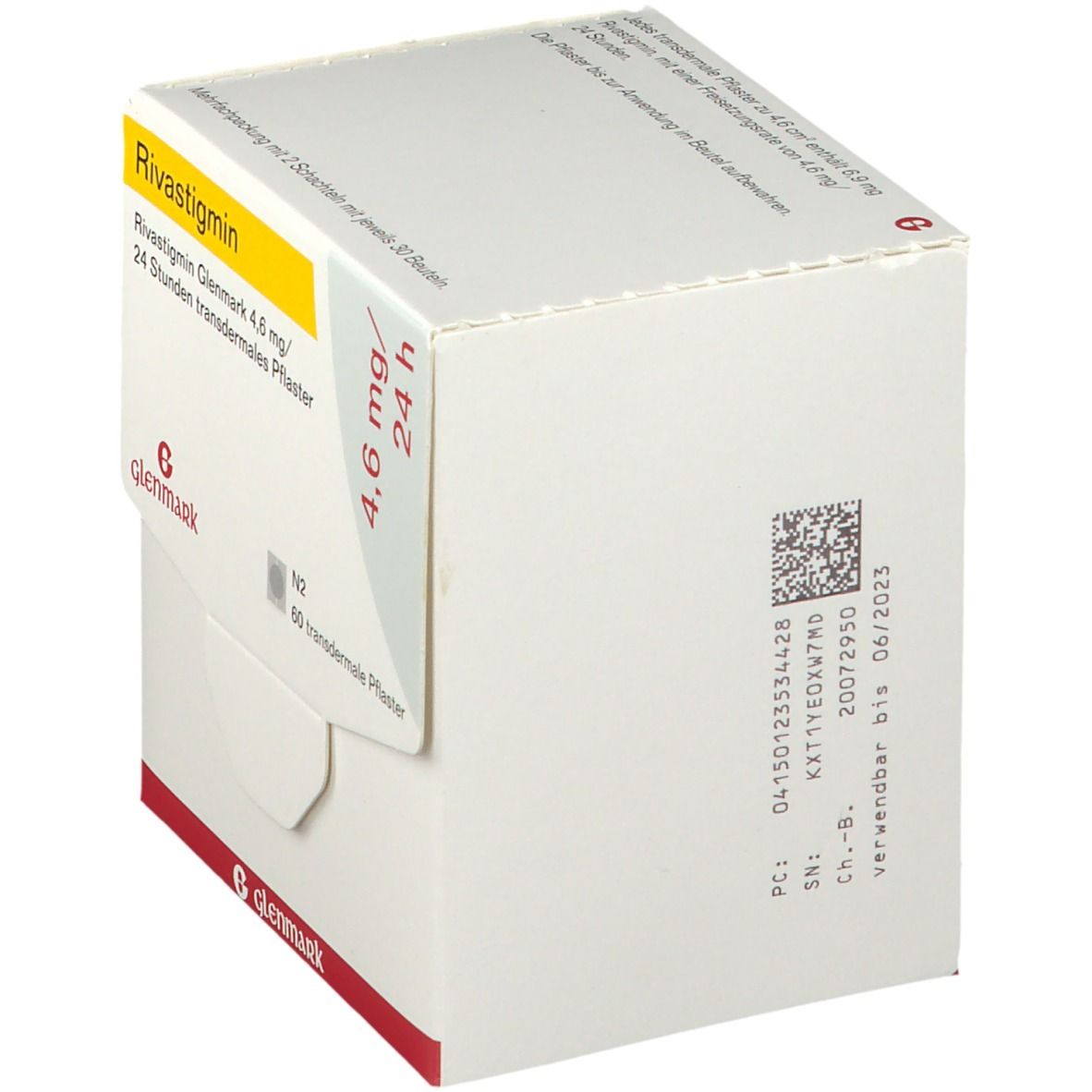 Rivastigmin Glenmark 4,6 mg/24 Std. transd.Pflast. 60 St Pflaster transdermal