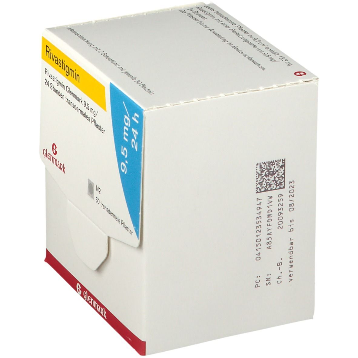 Rivastigmin Glenmark 13,3 mg/24Std. transd.Pflast. 60 St Pflaster transdermal