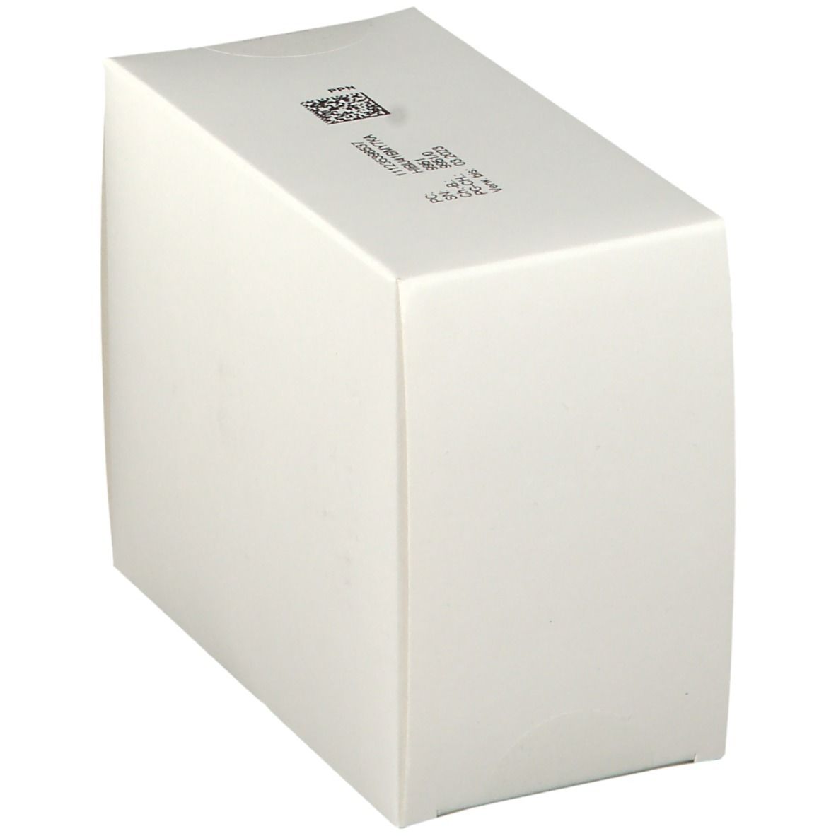 Weißer Karton, leicht schräg. Oben QR-Code und Aufdruck. Keine weiteren Details erkennbar.